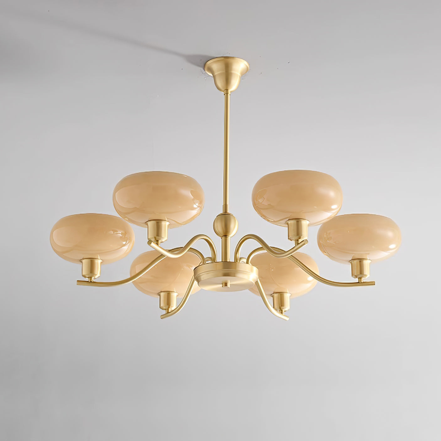 Hanna Chandelier Brass and Glass