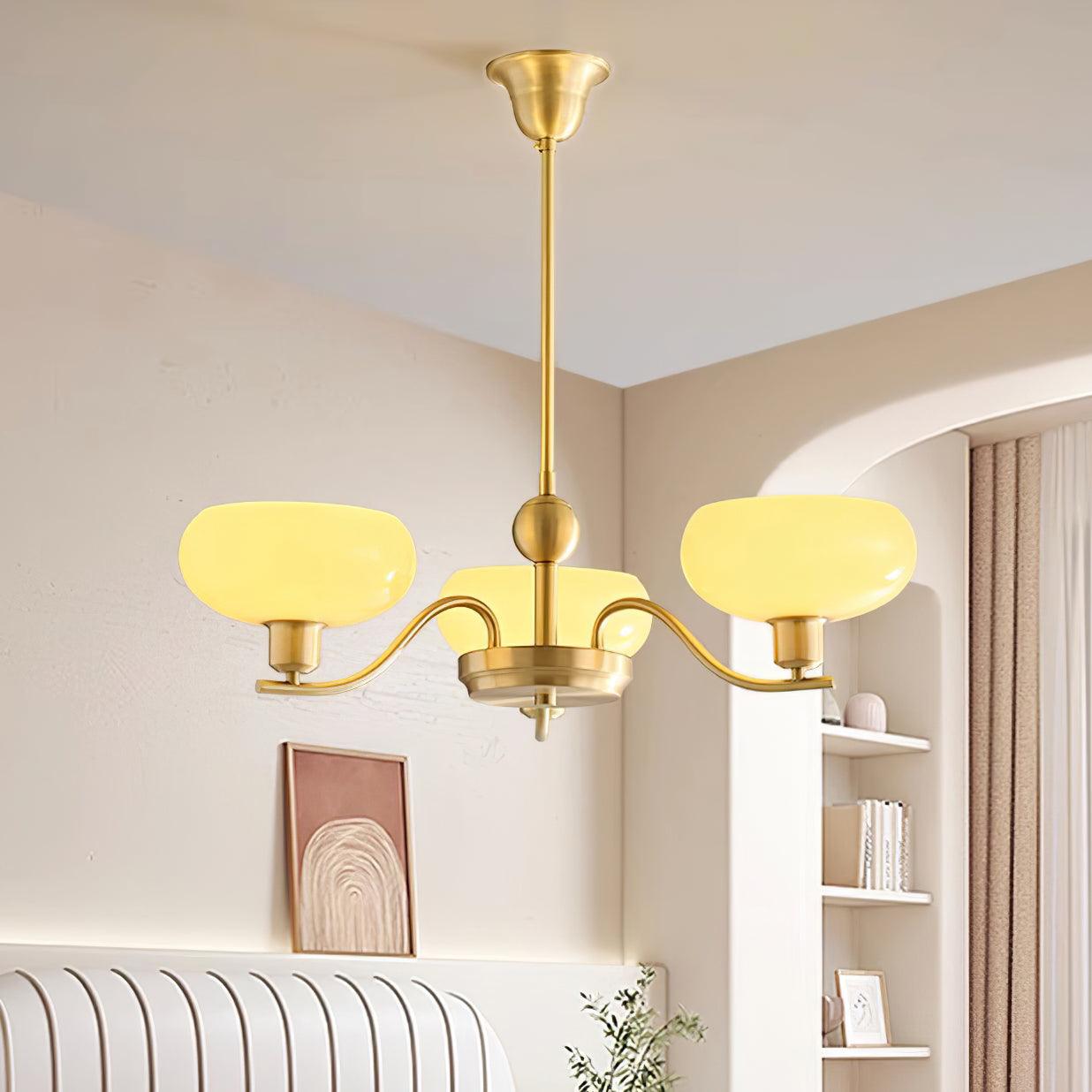 Hanna Chandelier Brass and Glass