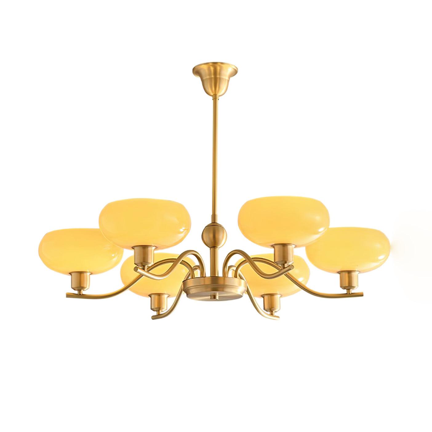 Hanna Chandelier Brass and Glass