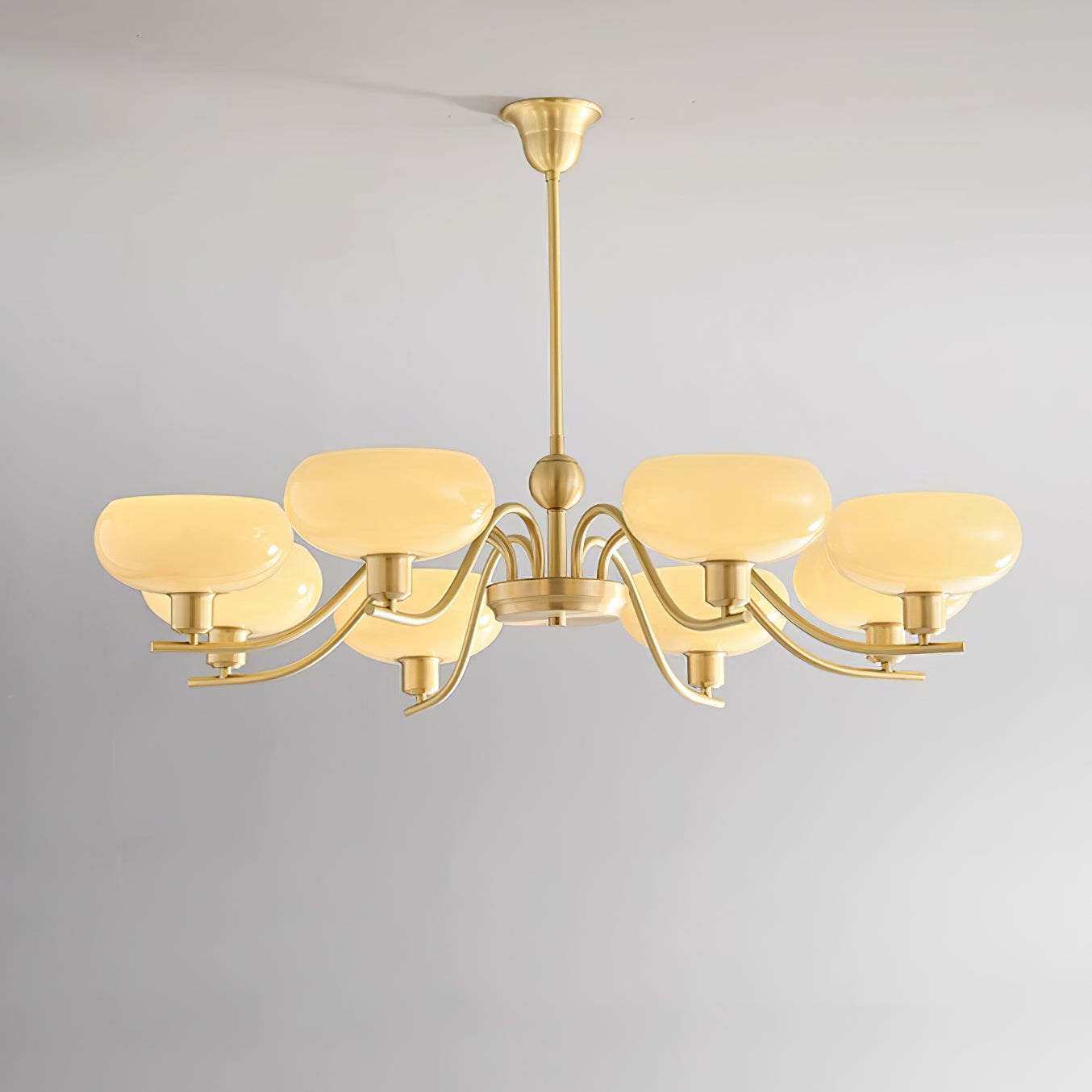 Hanna Chandelier Brass and Glass
