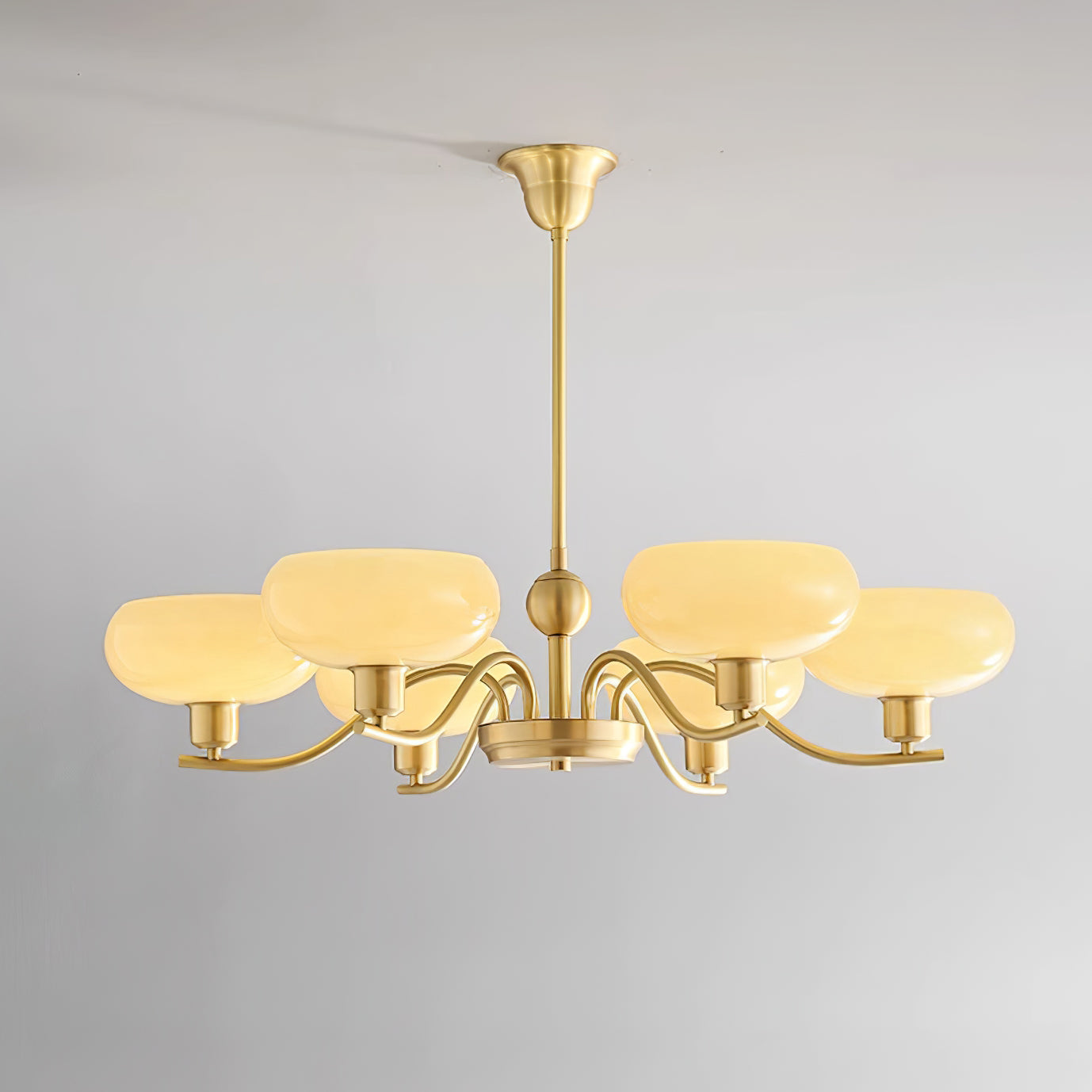 Hanna Chandelier Brass and Glass