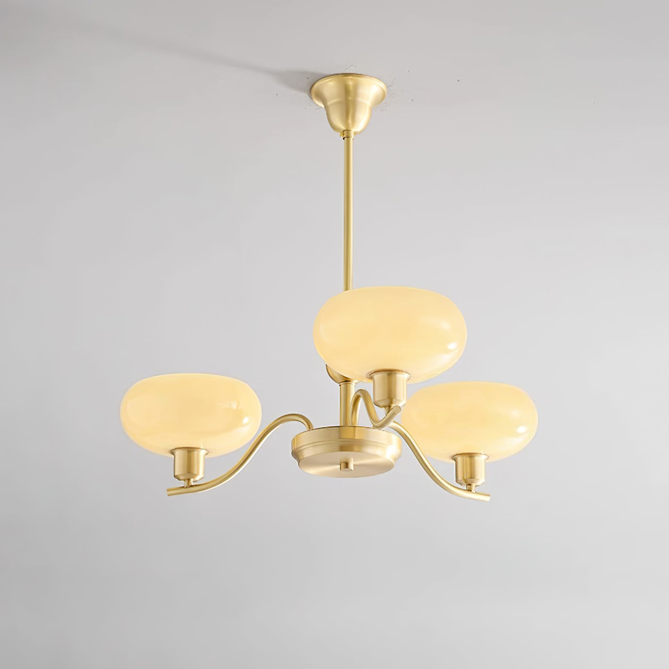 Hanna Chandelier Brass and Glass