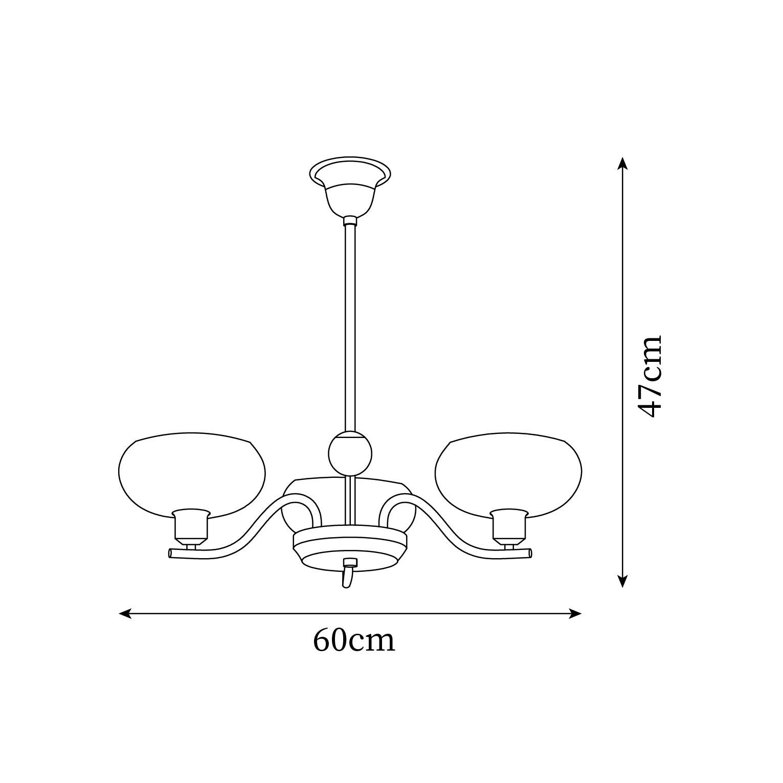 Hanna Chandelier Brass and Glass