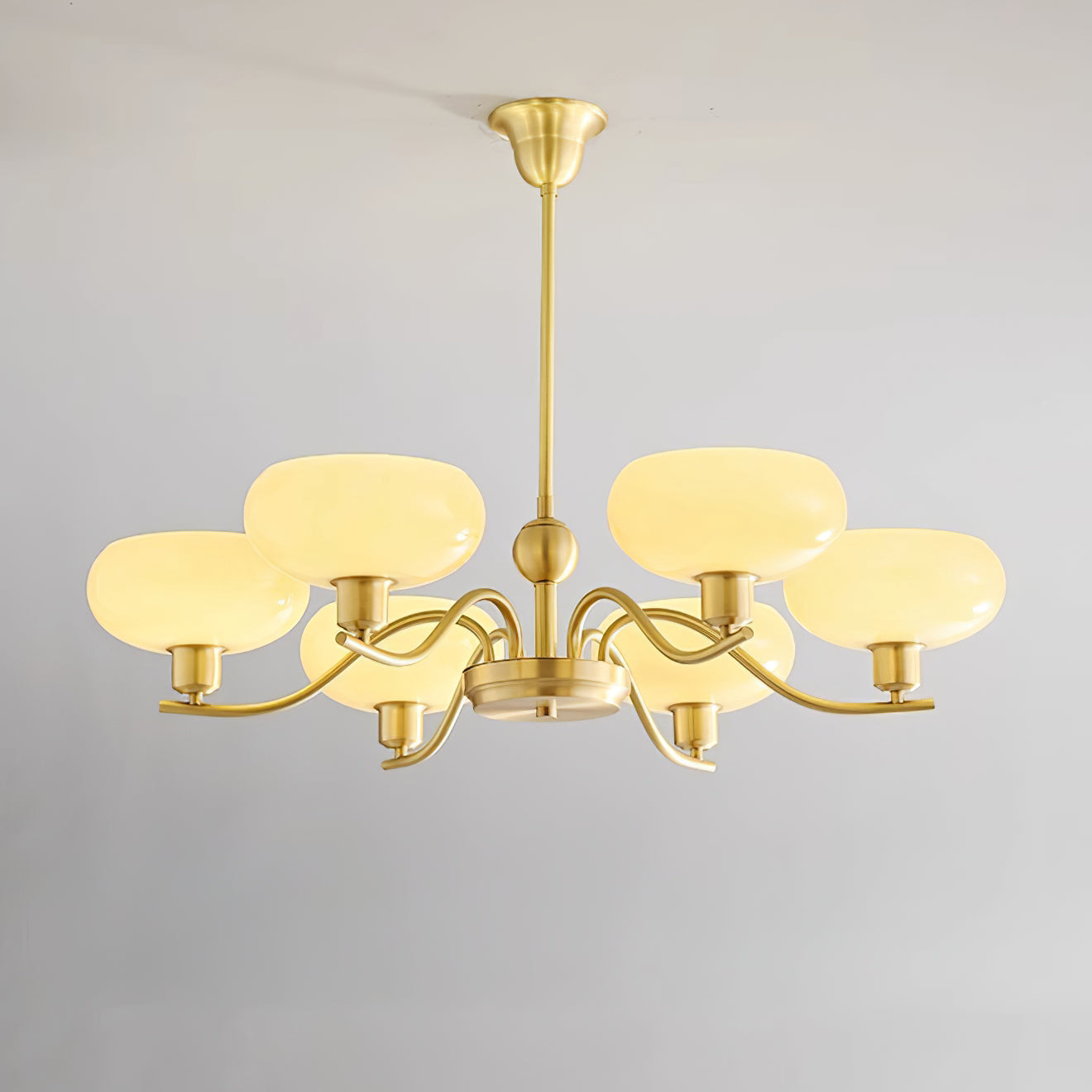 Hanna Chandelier Brass and Glass