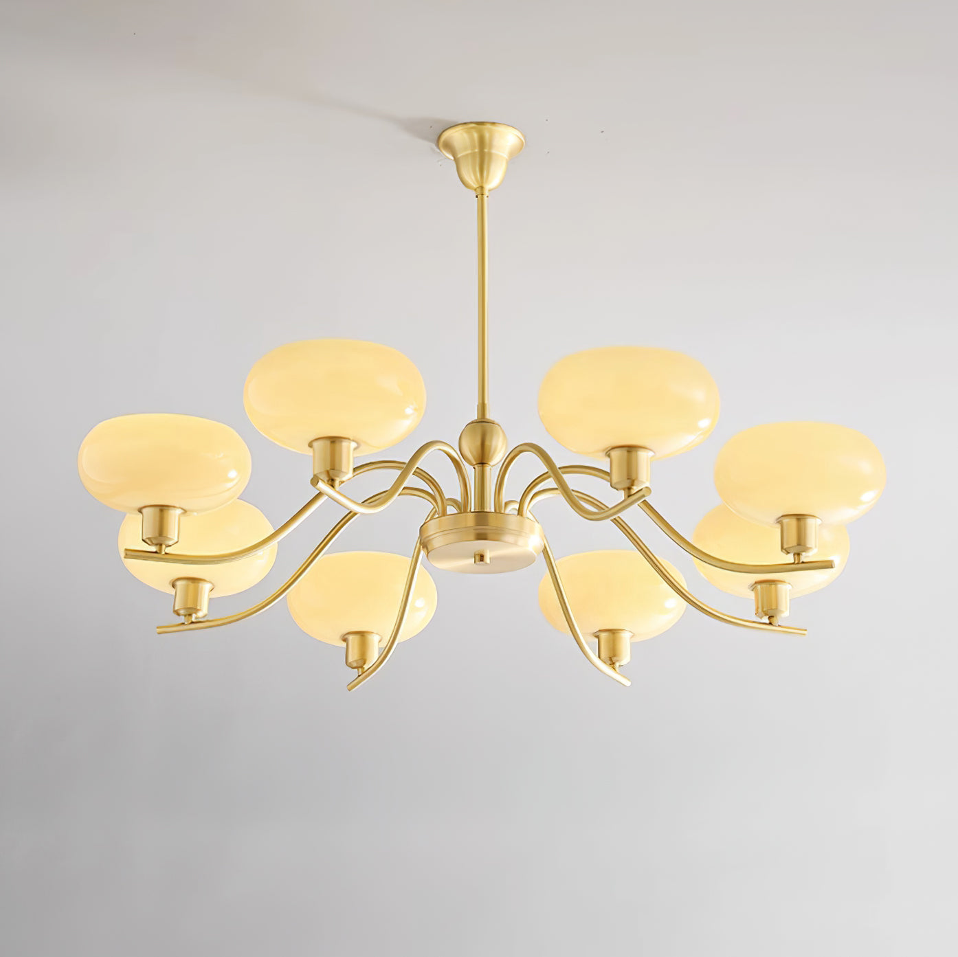 Hanna Chandelier Brass and Glass