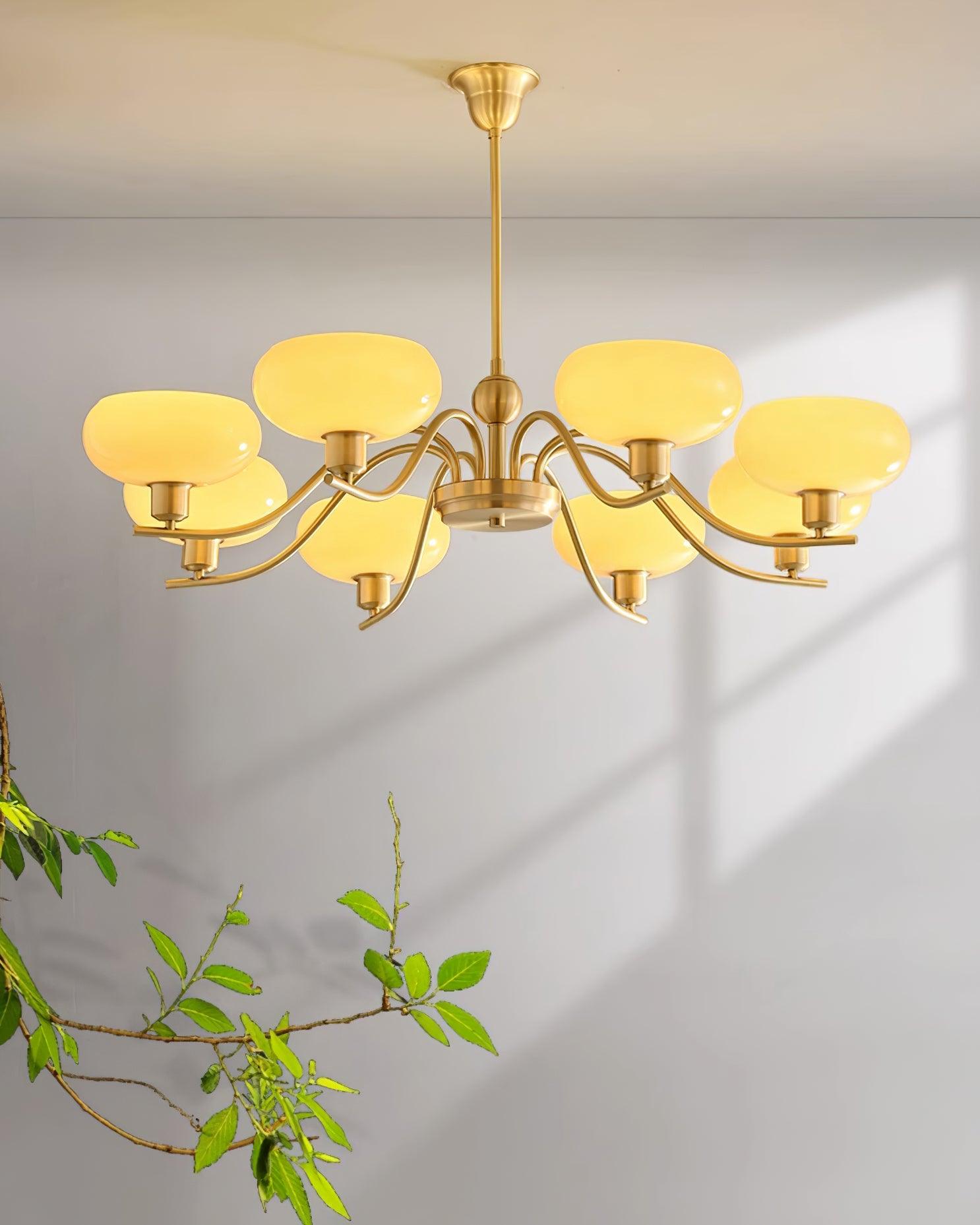 Hanna Chandelier Brass and Glass