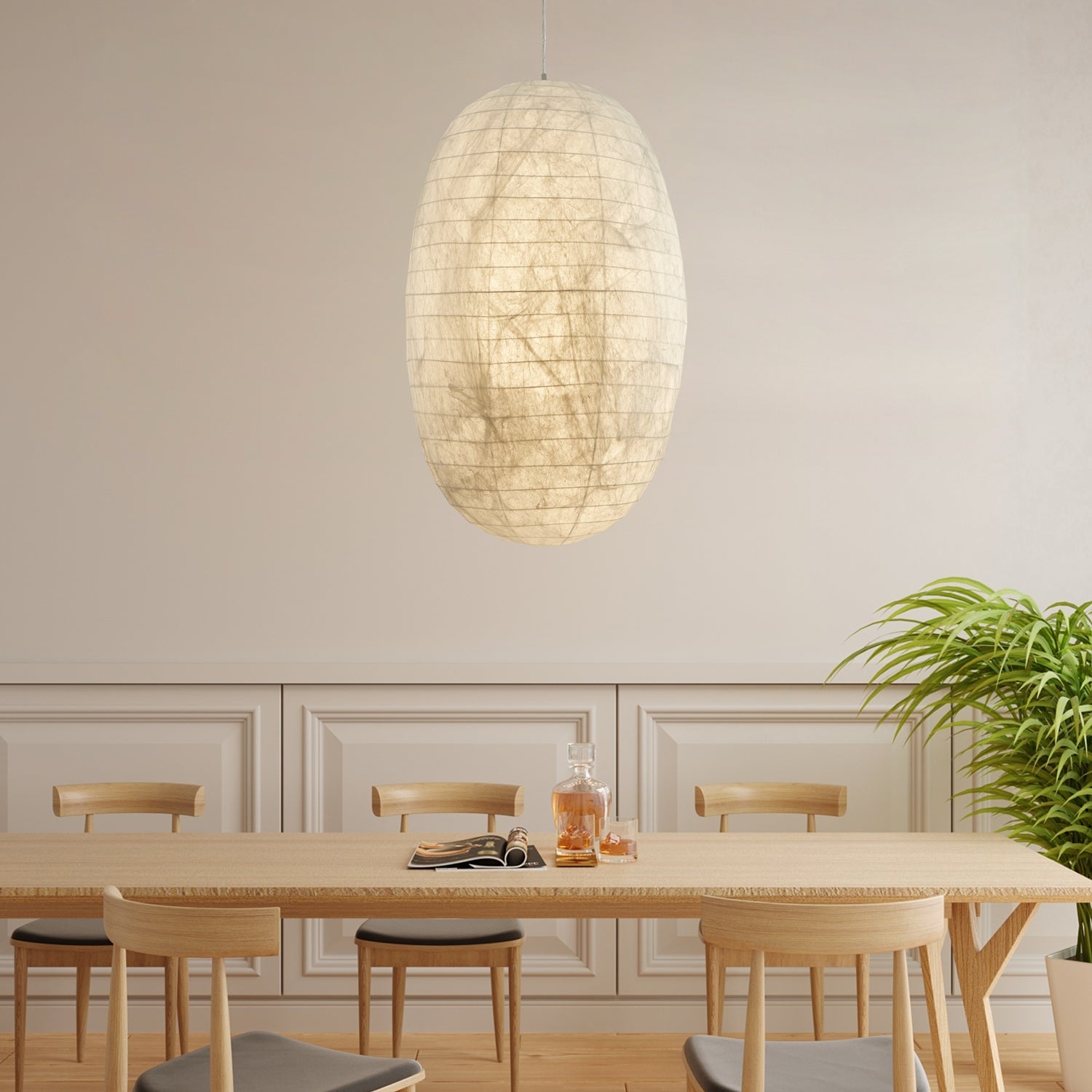 Cove Silk Retro Pendant Light-Neutral Decor