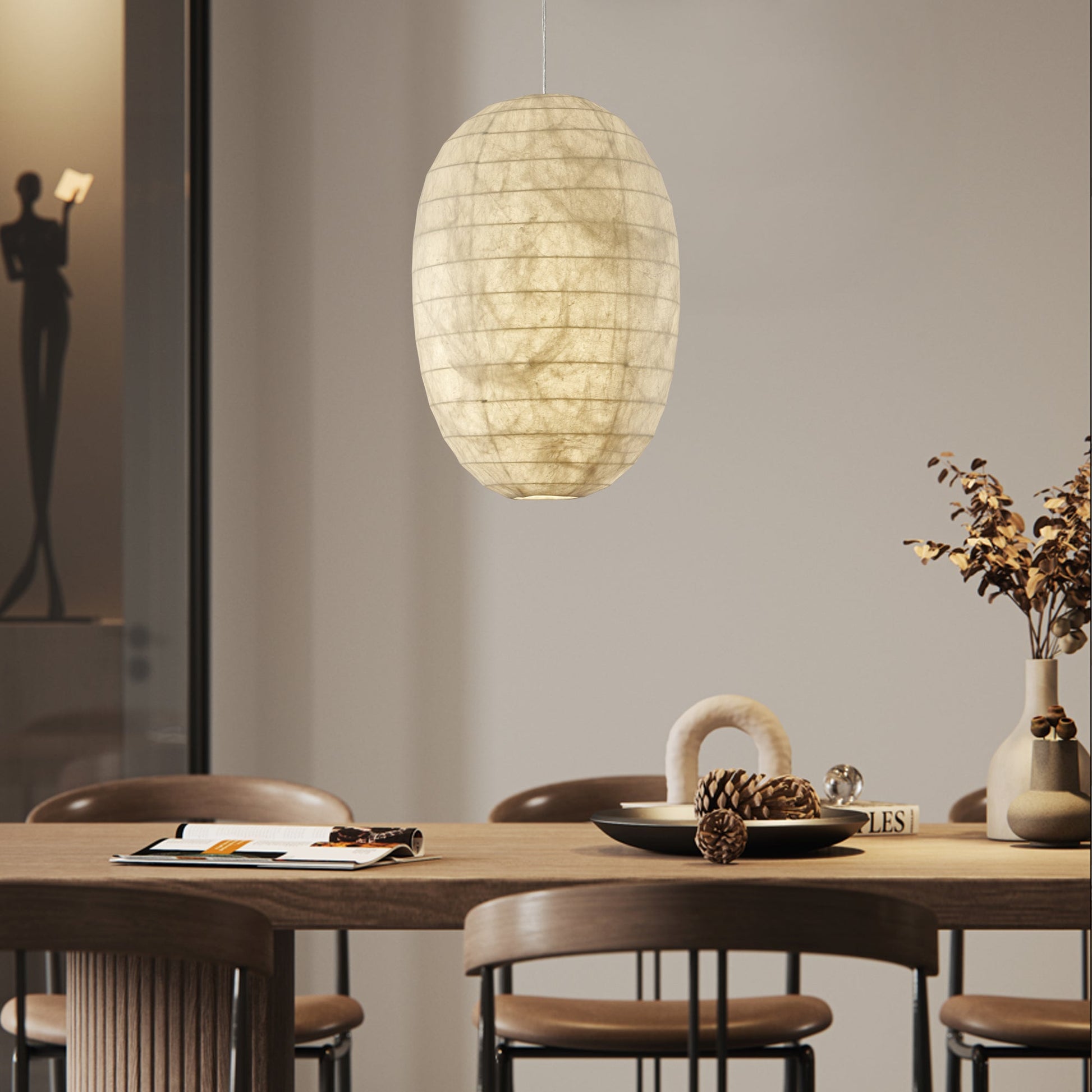 Cove Silk Retro Pendant Light-Neutral Decor