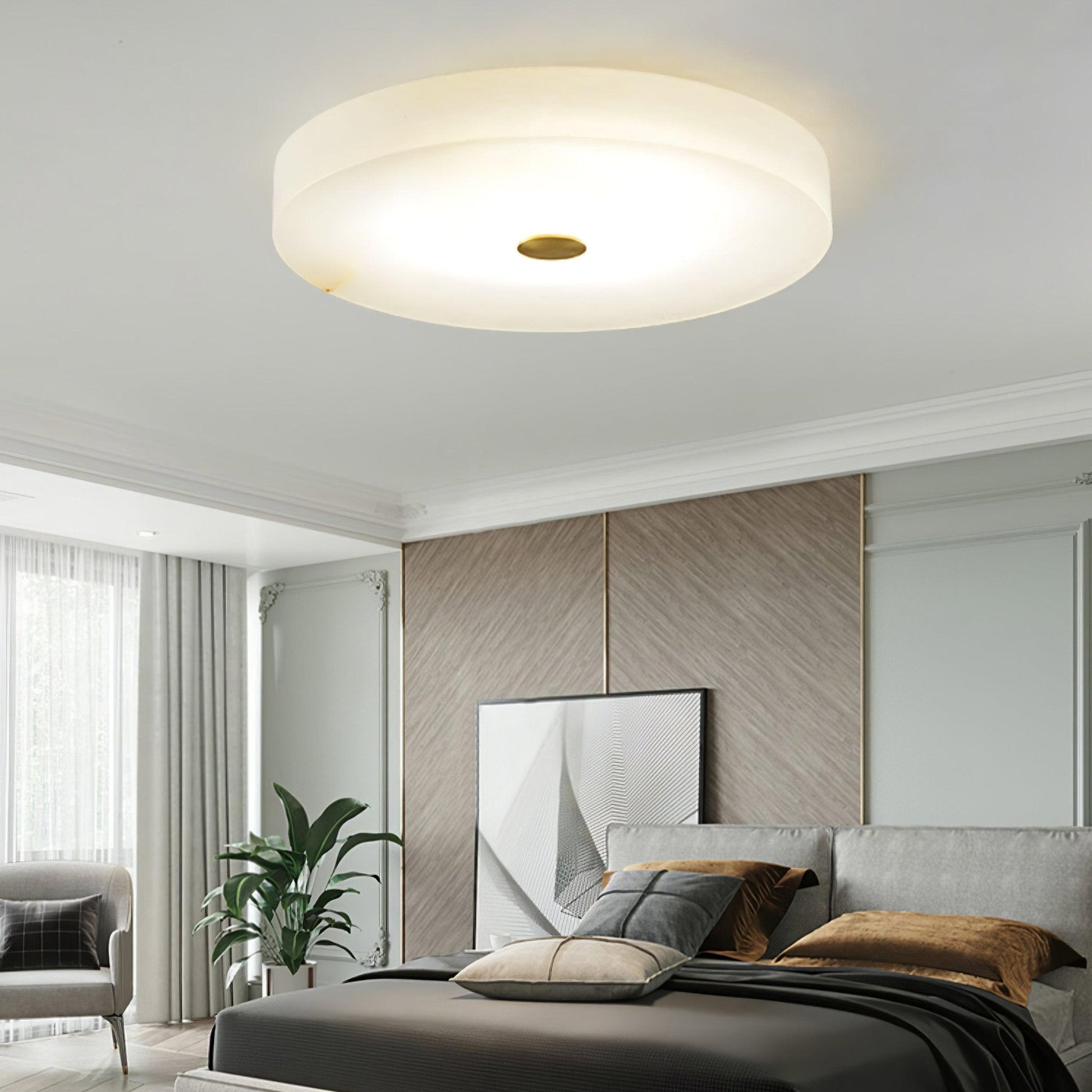 Livo Alabaster Ceiling Light-Neutral Decor