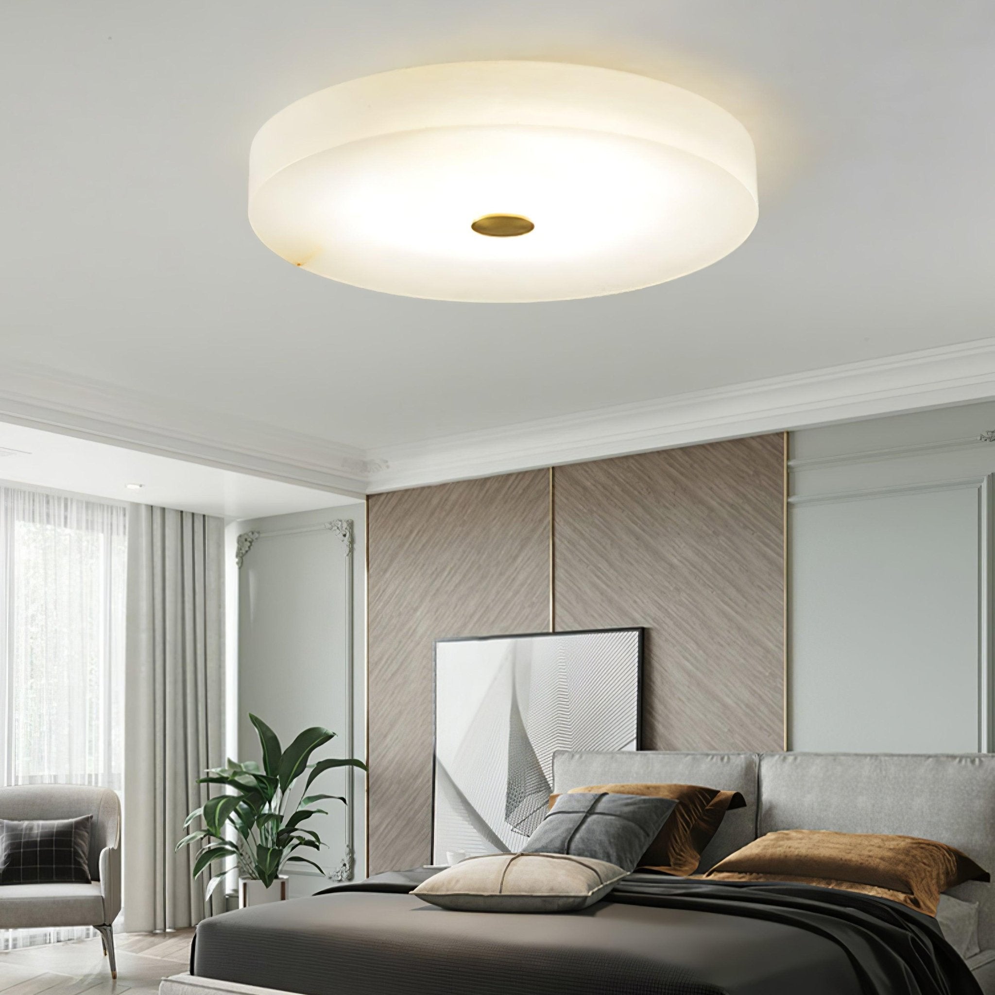 Livo Alabaster Ceiling Light-Neutral Decor