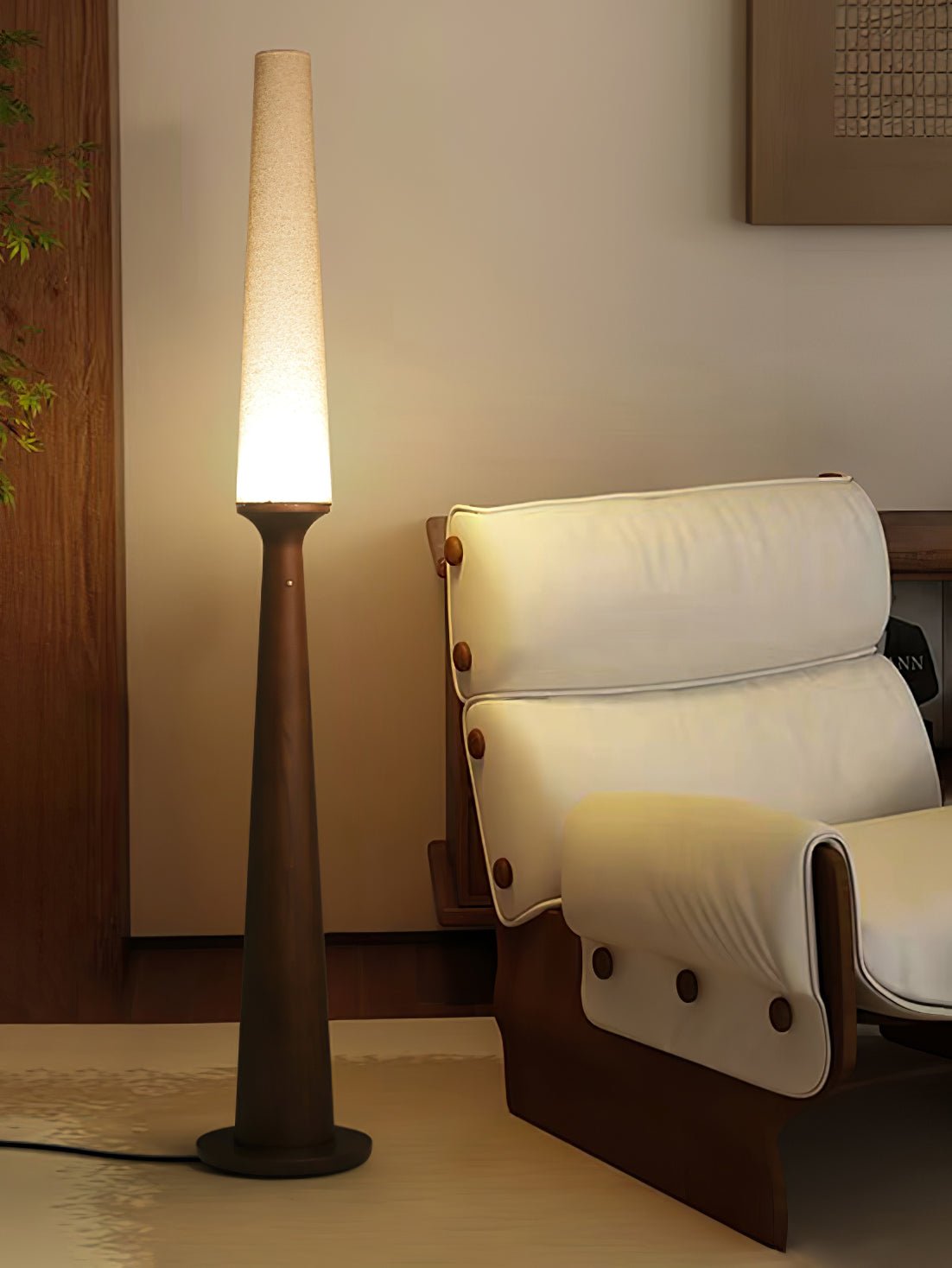 Vetheora Tapered Wood Floor Lamp-Neutral Decor