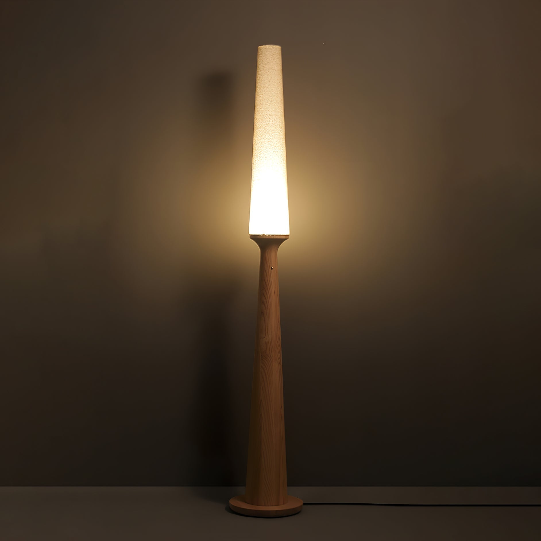 Vetheora Tapered Wood Floor Lamp-Neutral Decor