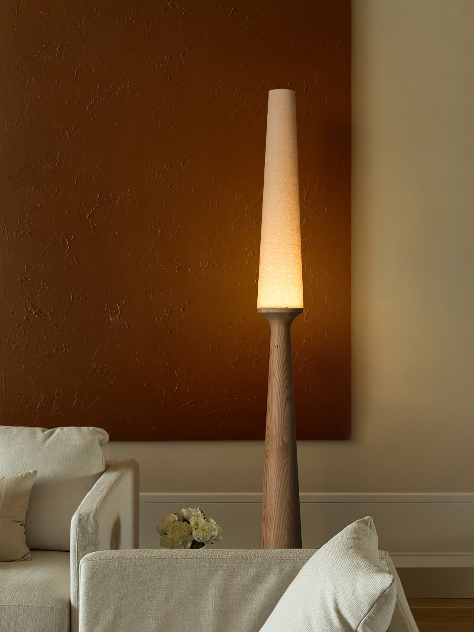Vetheora Tapered Wood Floor Lamp-Neutral Decor