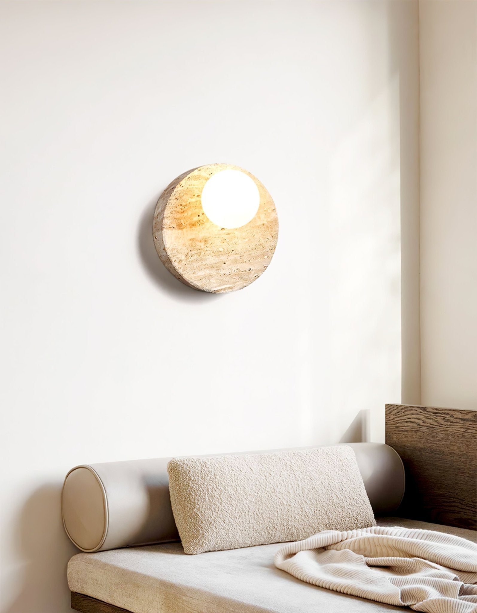 Kivros Travertine Sconce-Neutral Decor