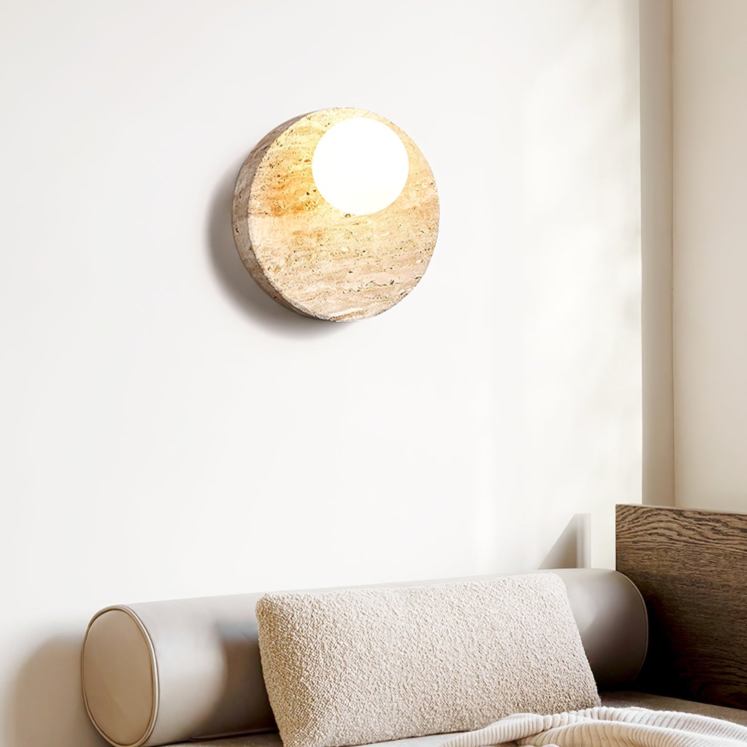 Kivros Travertine Sconce-Neutral Decor
