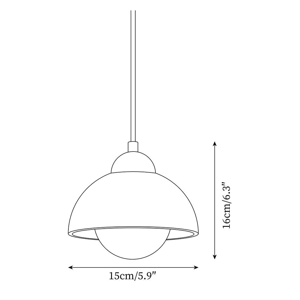 Zeno Pendant Lamp Wood Top Yellow Travertine Glass Shade White Beige Modern-Neutral Decor