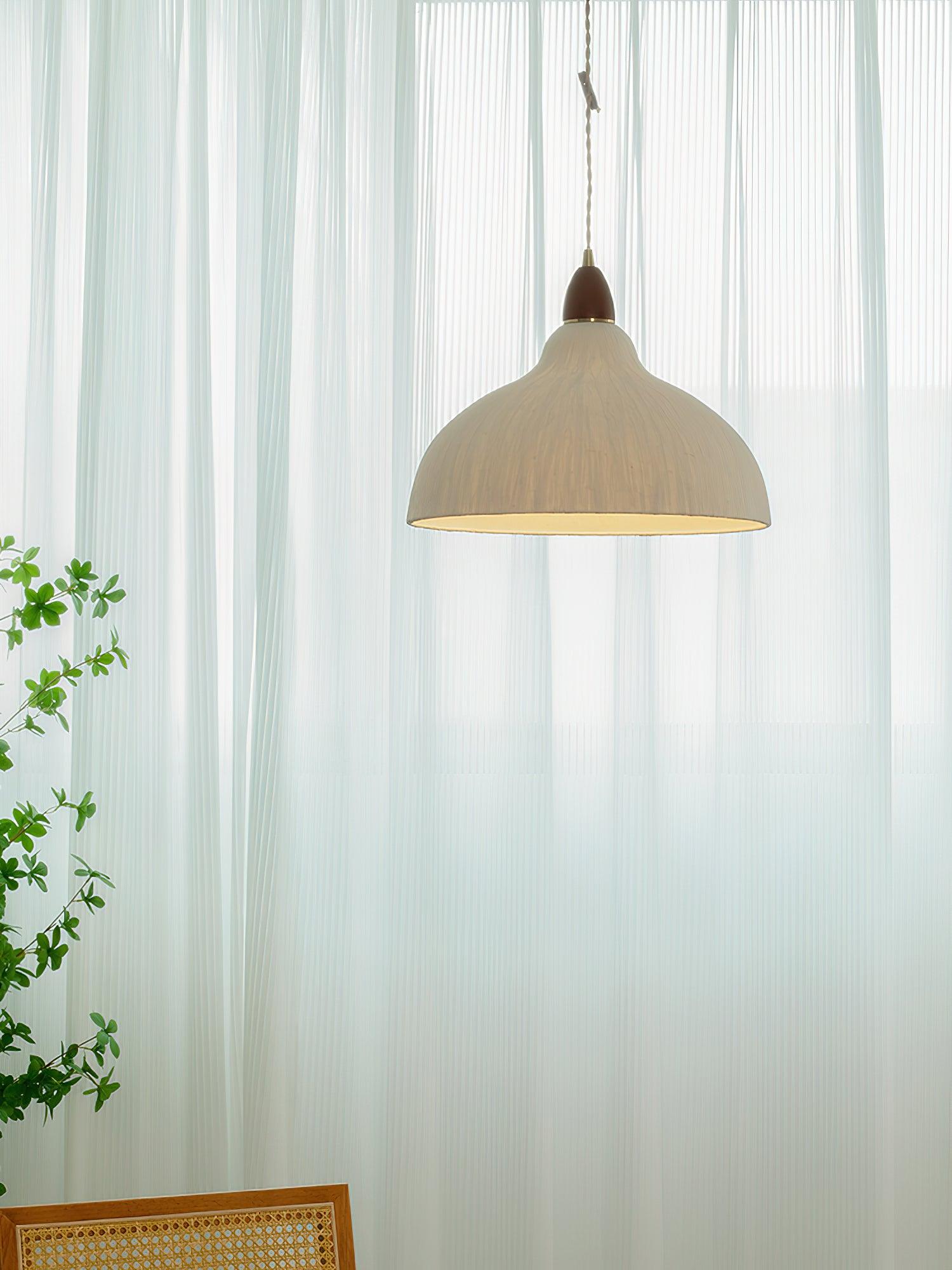 Locan Paper & Wood Pendant Lamp-Neutral Decor