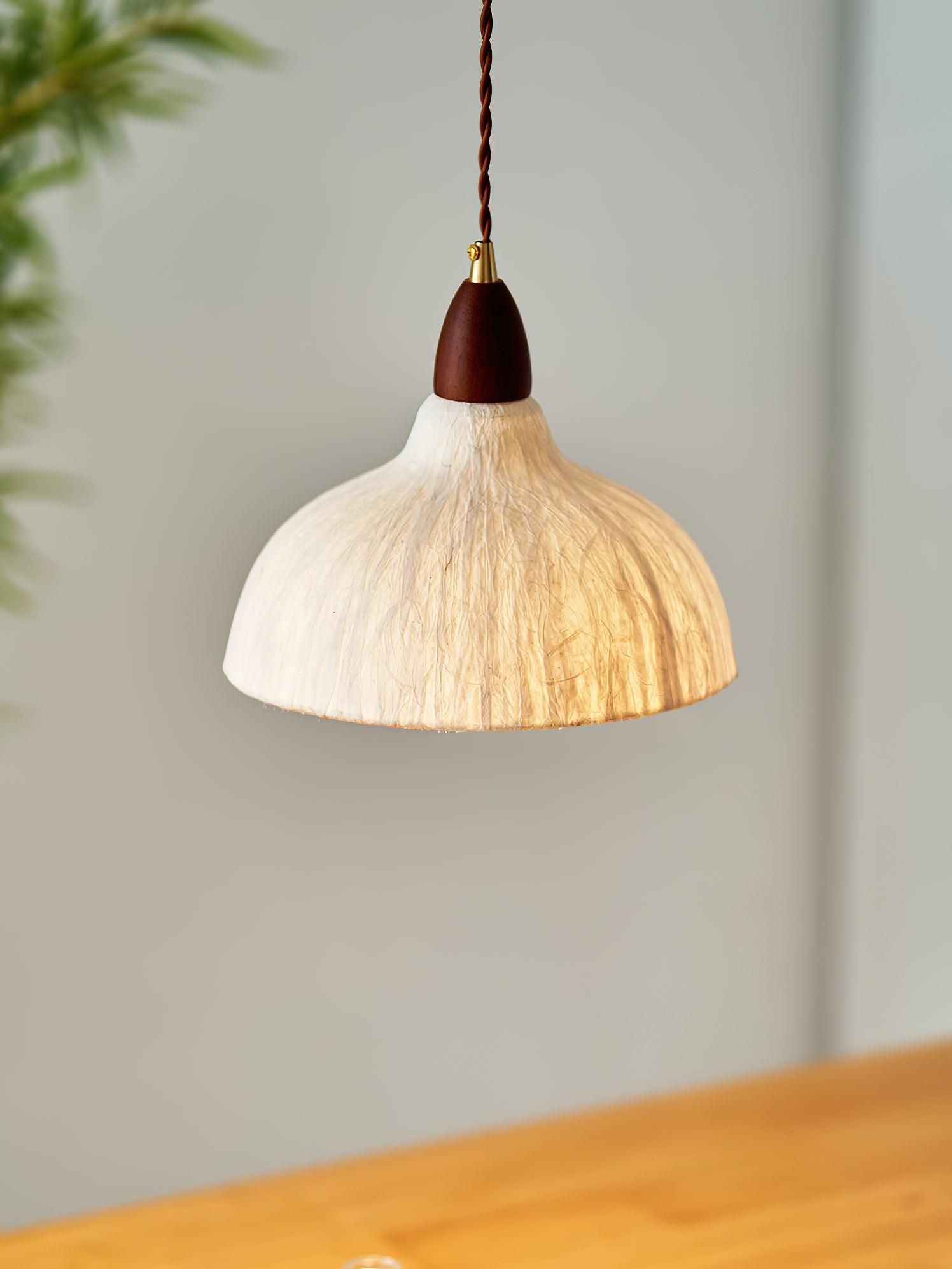 Locan Paper & Wood Pendant Lamp-Neutral Decor