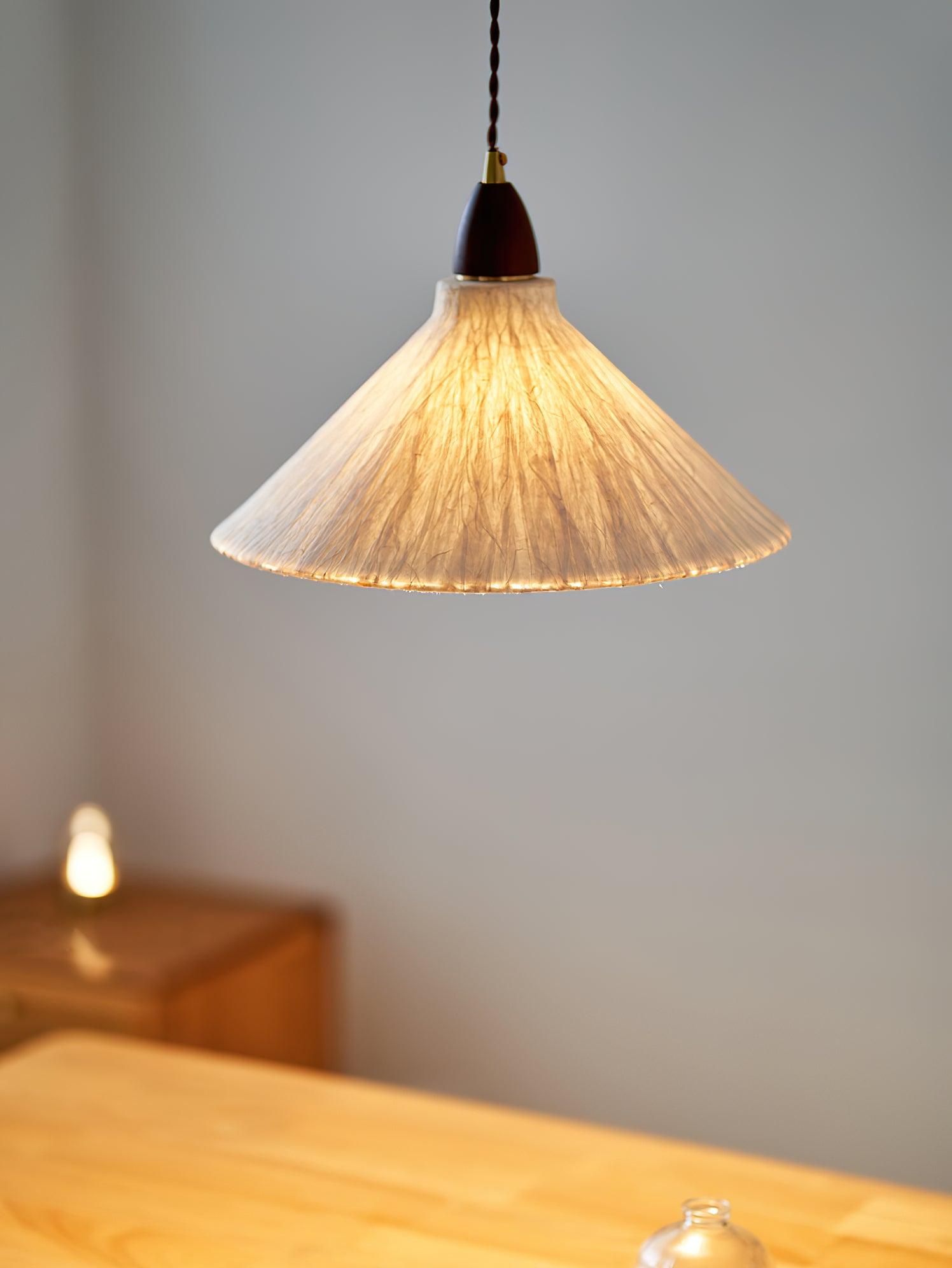 Locan Paper & Wood Pendant Lamp-Neutral Decor