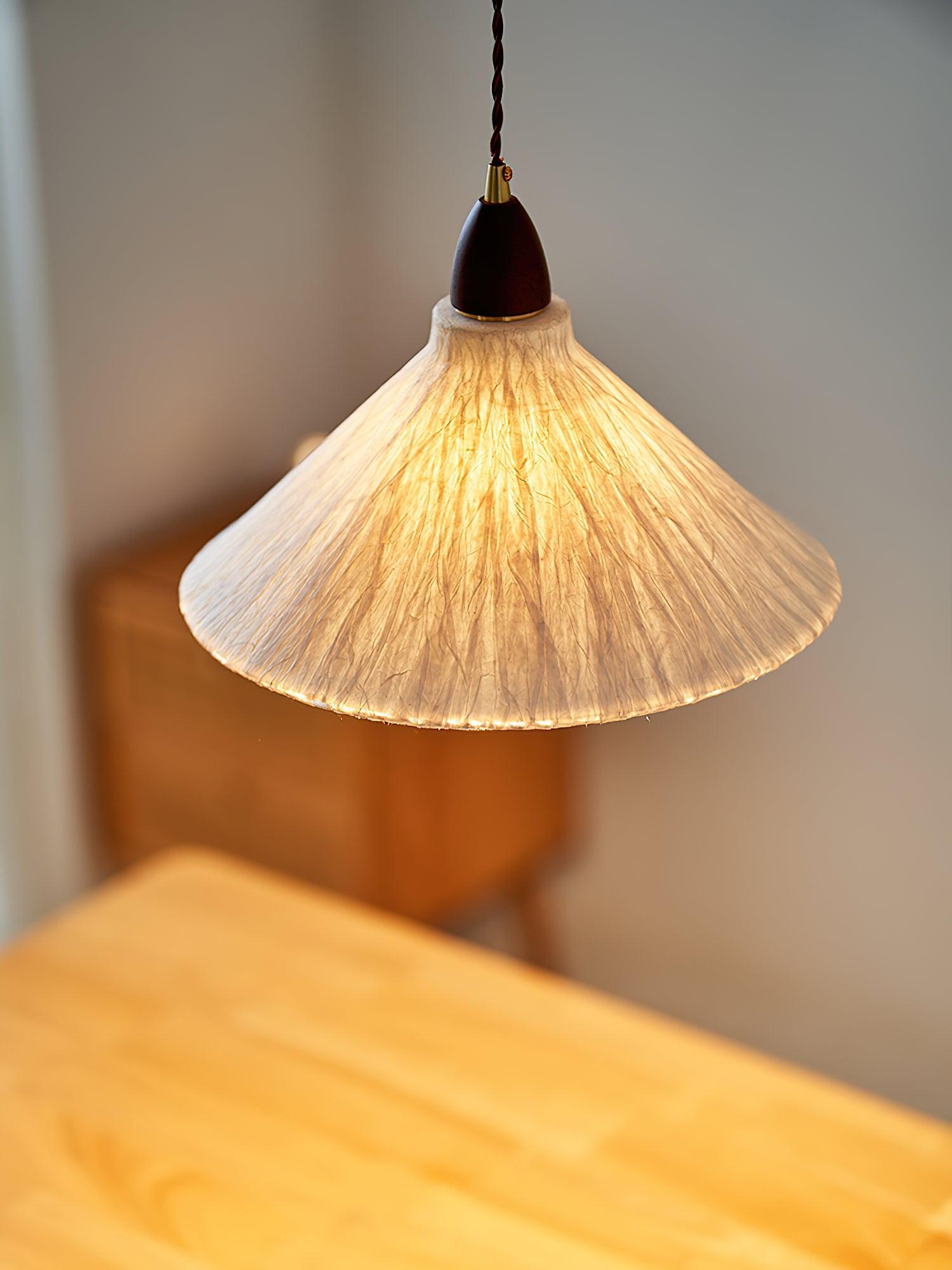 Locan Paper & Wood Pendant Lamp-Neutral Decor