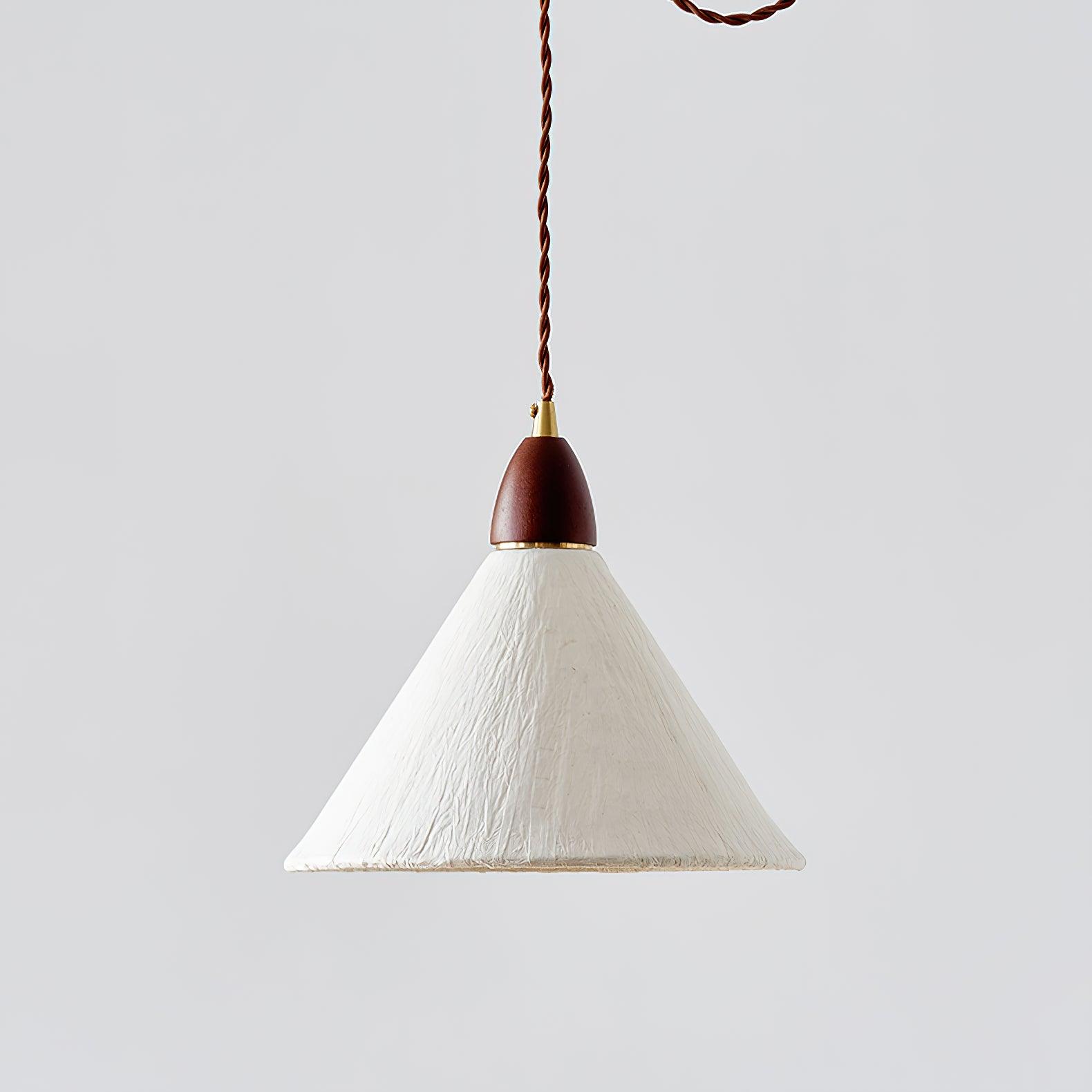 Locan Paper & Wood Pendant Lamp-Neutral Decor