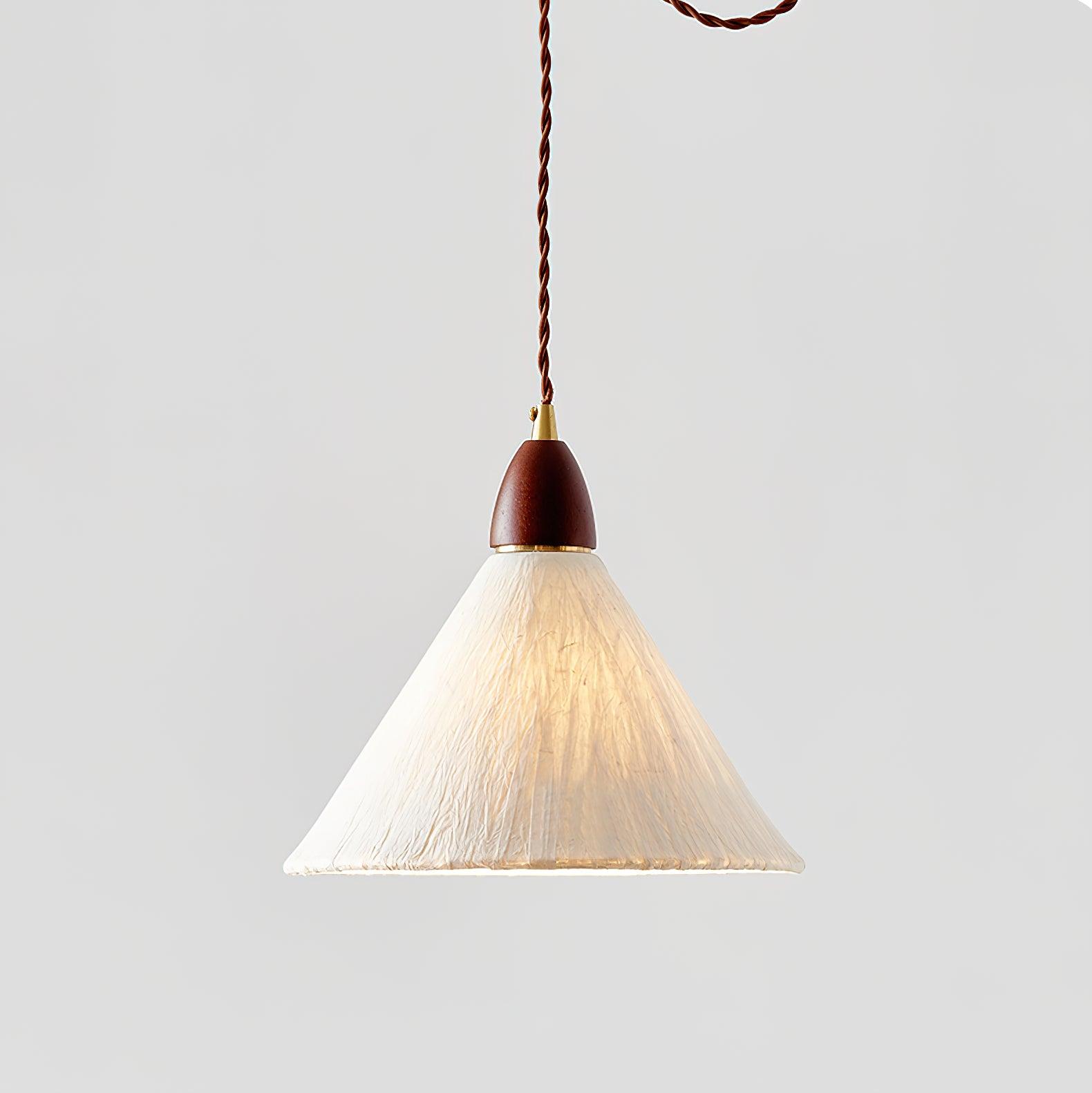 Locan Paper & Wood Pendant Lamp-Neutral Decor
