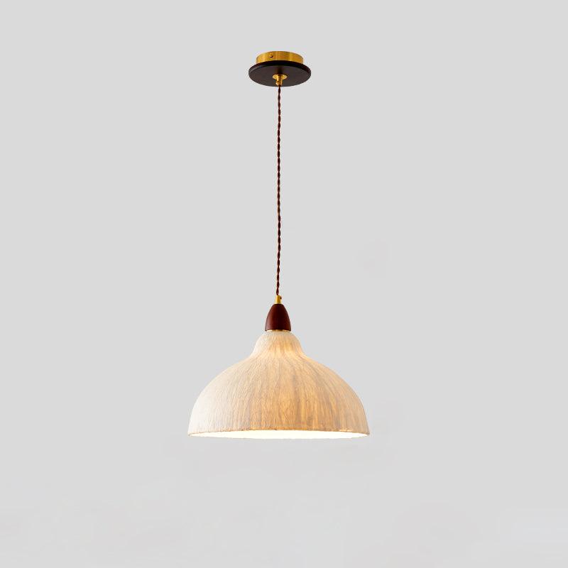 Locan Paper & Wood Pendant Lamp-Neutral Decor