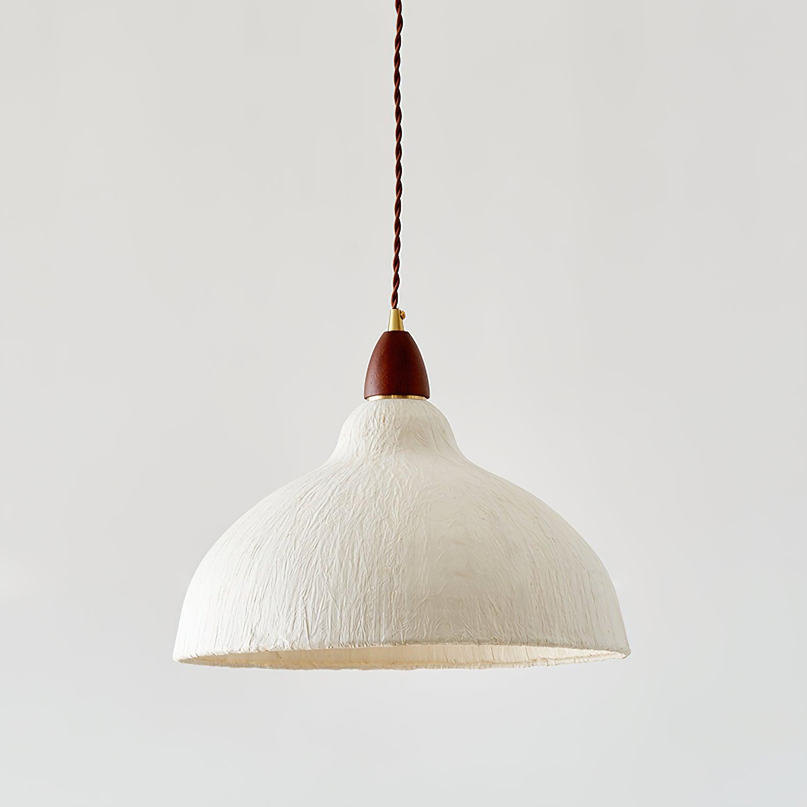 Locan Paper & Wood Pendant Lamp-Neutral Decor