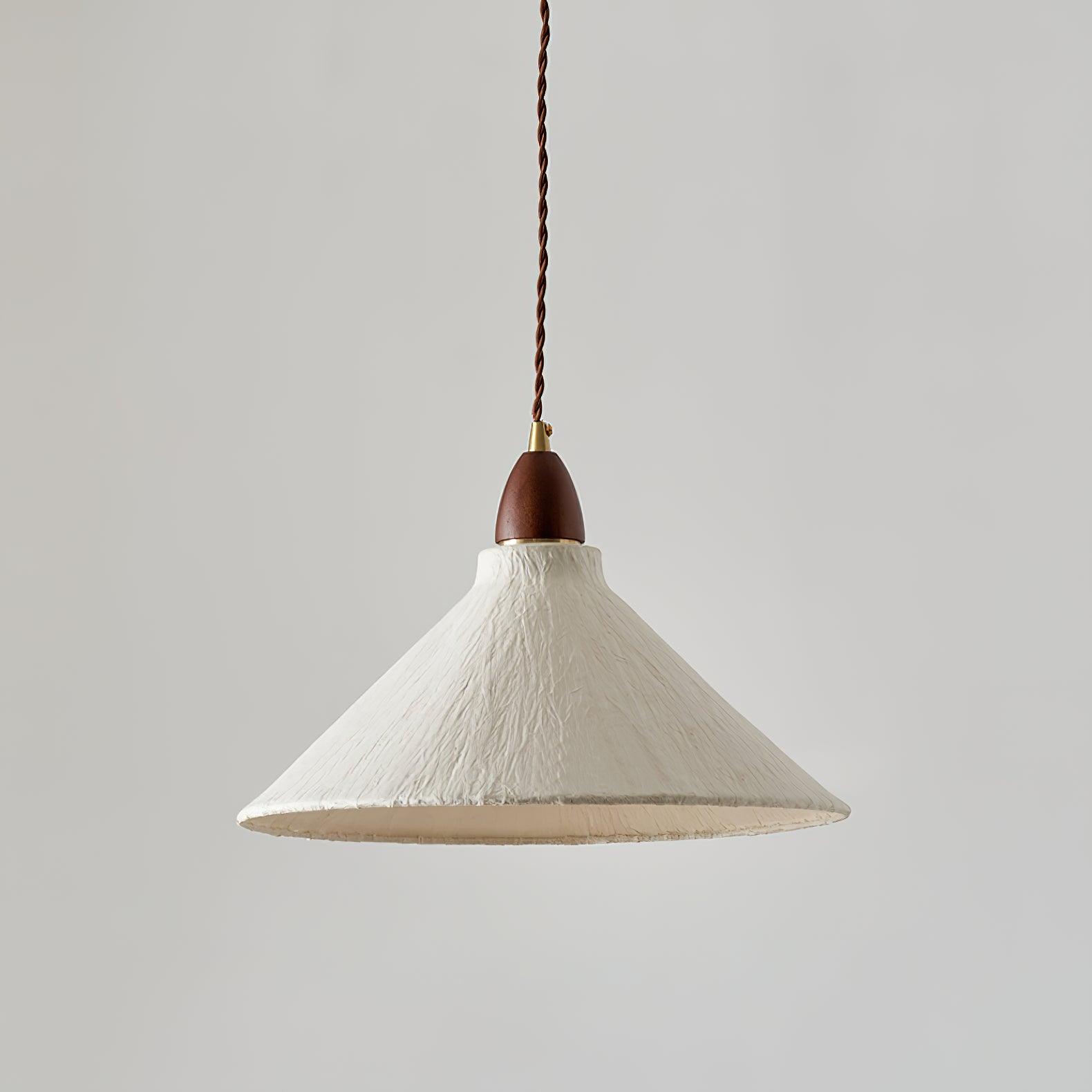 Locan Paper & Wood Pendant Lamp-Neutral Decor