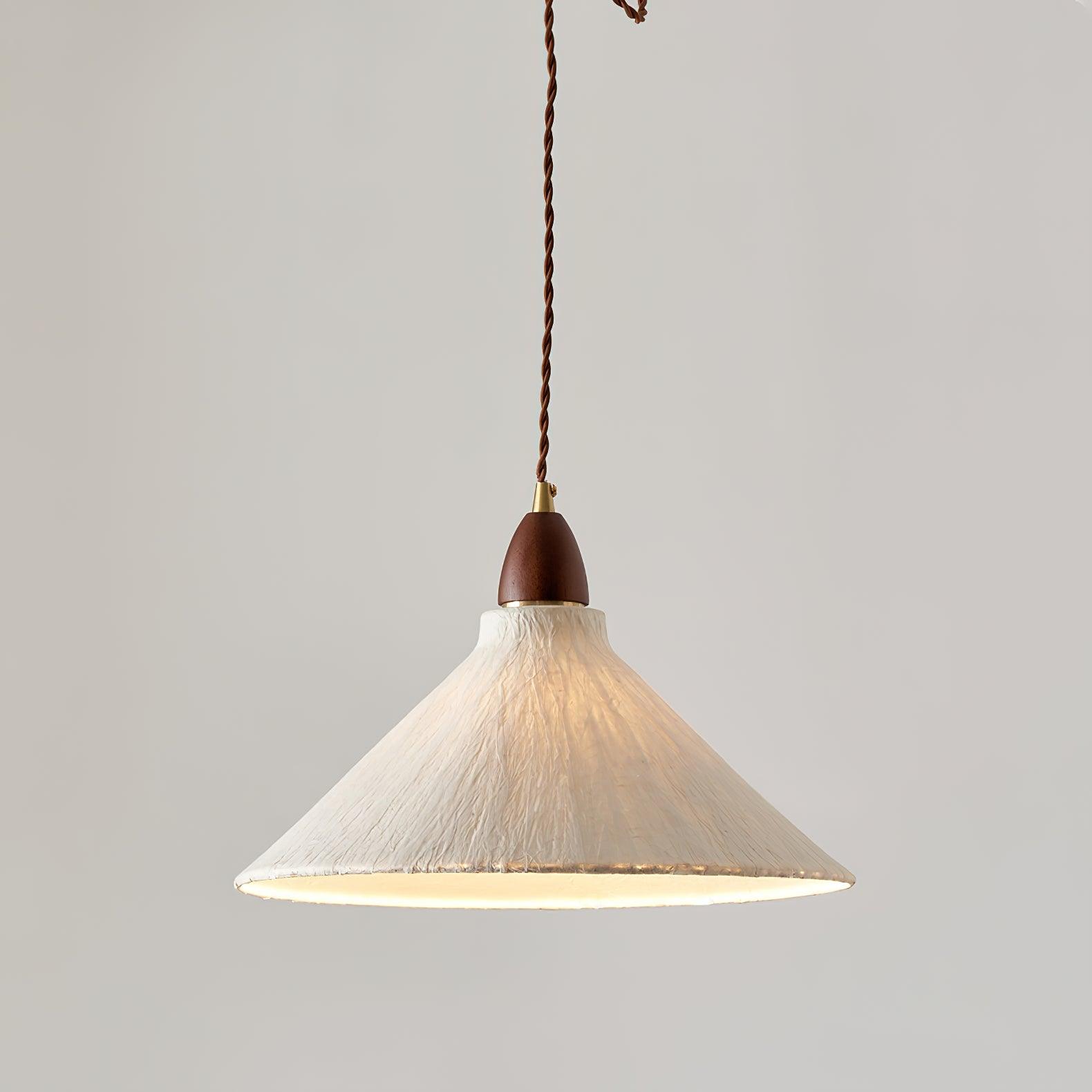 Locan Paper & Wood Pendant Lamp-Neutral Decor