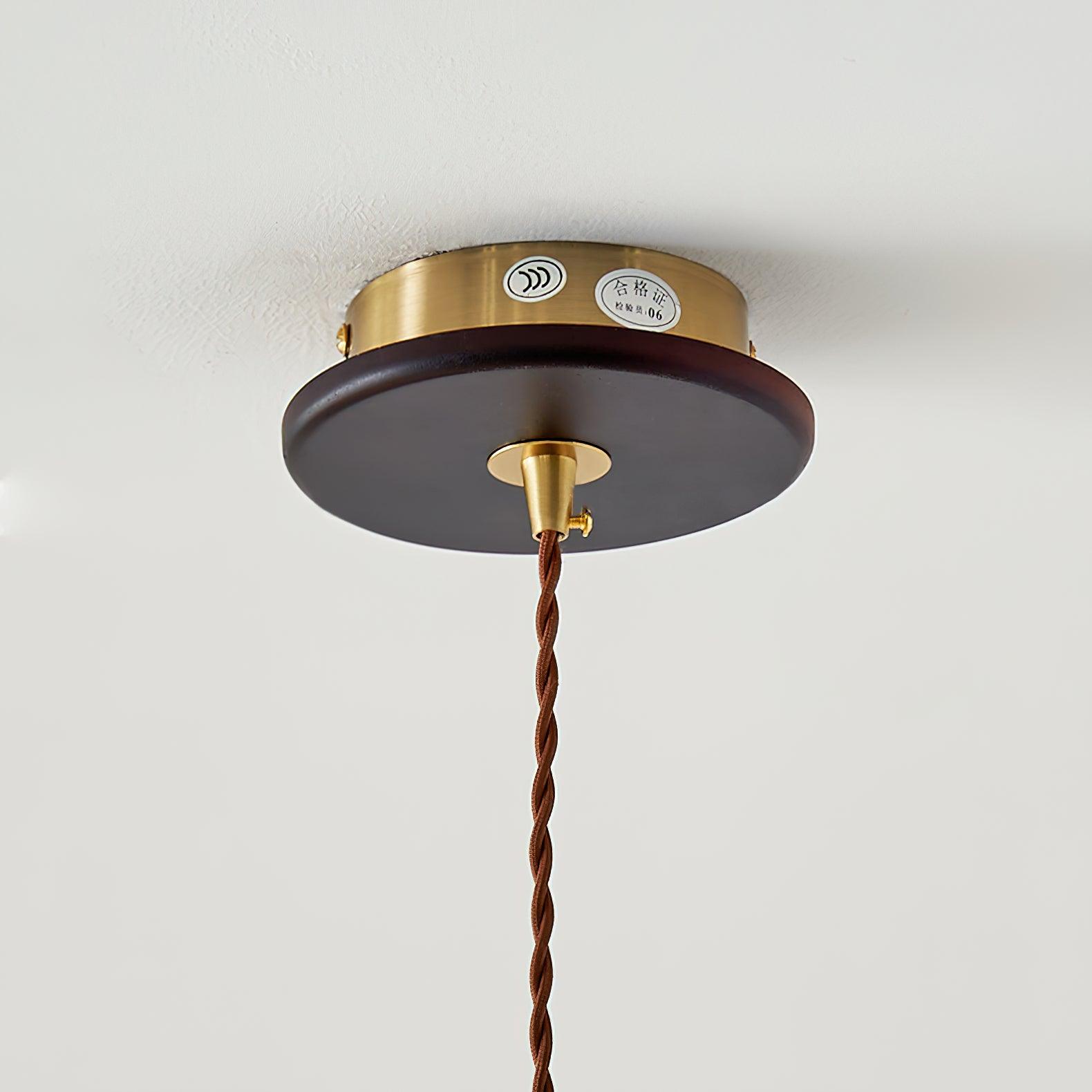 Locan Paper & Wood Pendant Lamp-Neutral Decor