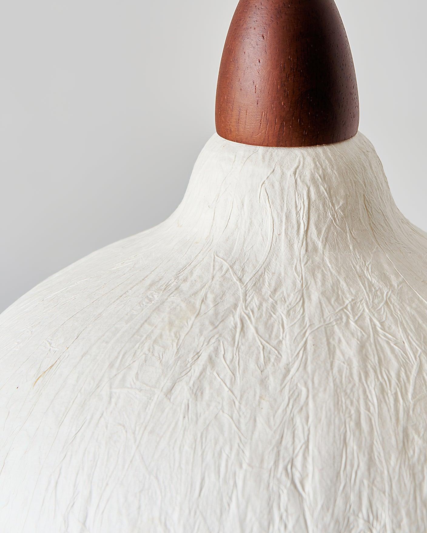 Locan Paper & Wood Pendant Lamp-Neutral Decor