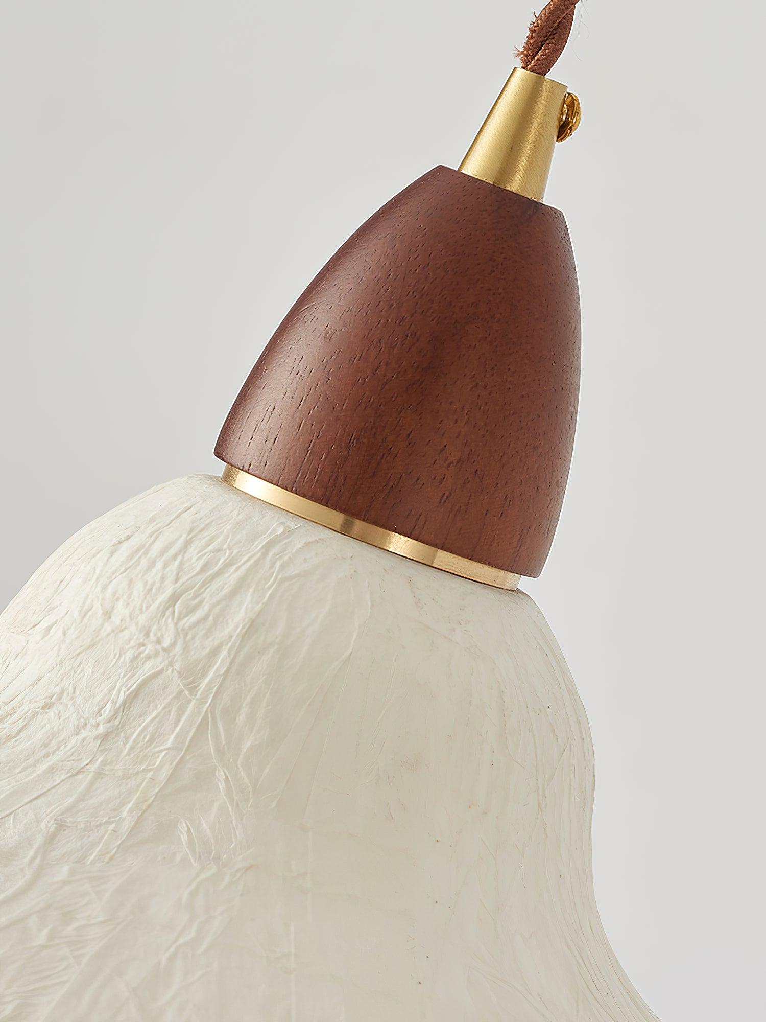 Locan Paper & Wood Pendant Lamp-Neutral Decor