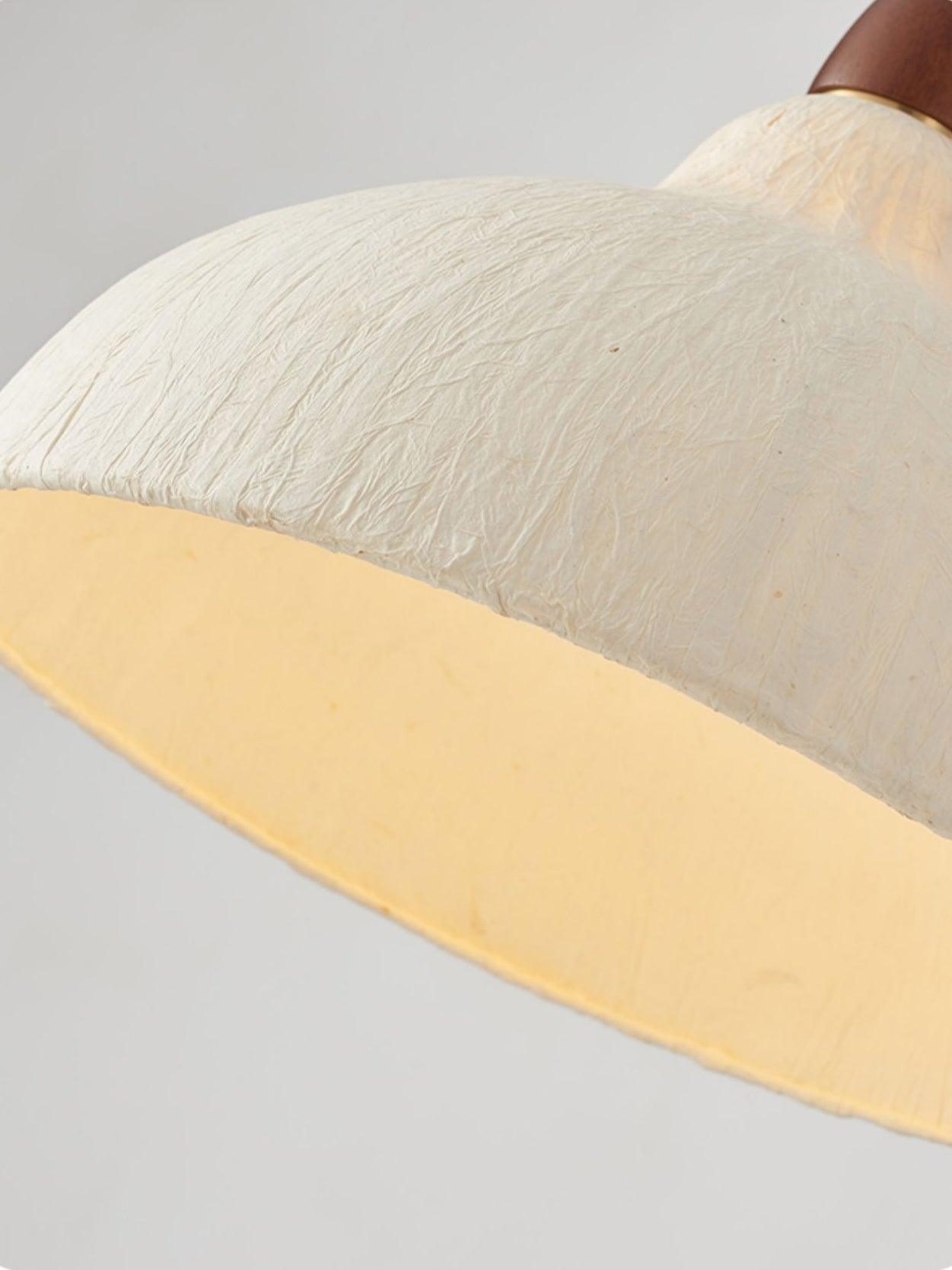 Locan Paper & Wood Pendant Lamp-Neutral Decor