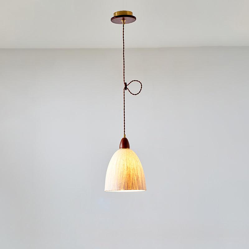 Locan Paper & Wood Pendant Lamp-Neutral Decor