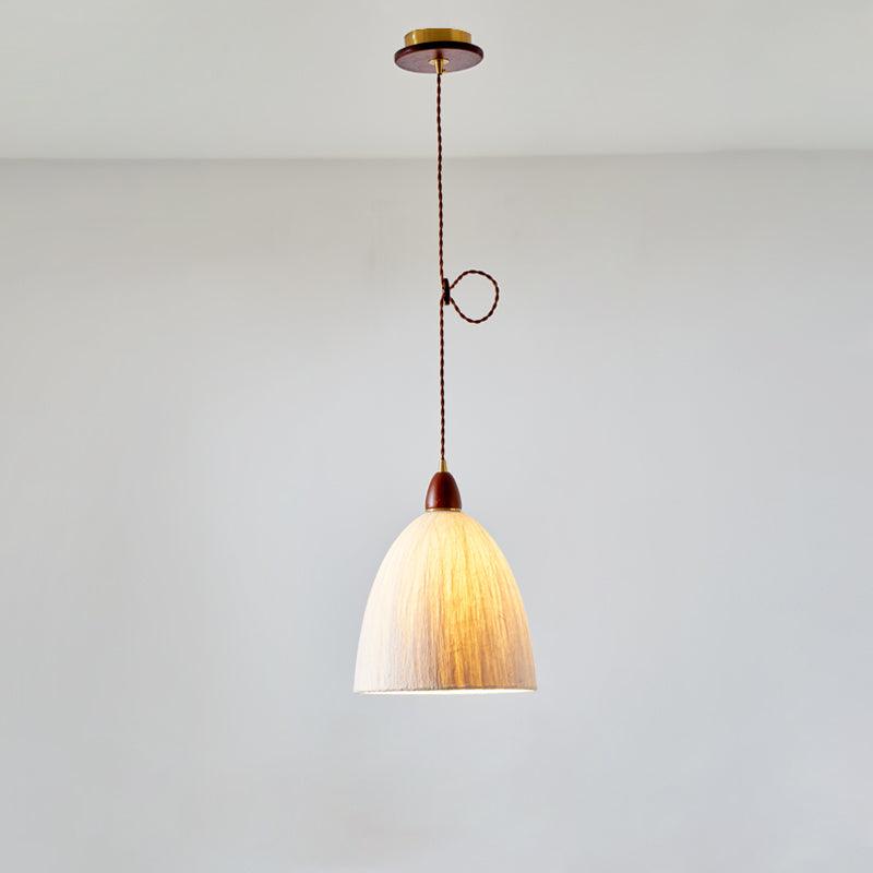 Locan Paper & Wood Pendant Lamp-Neutral Decor