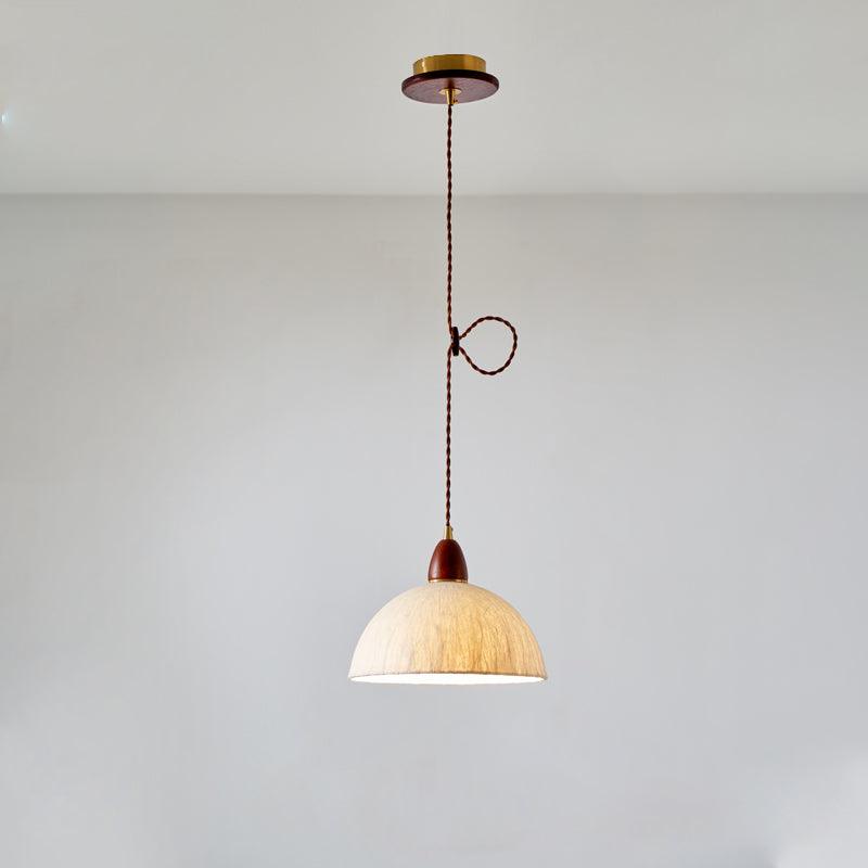 Locan Paper & Wood Pendant Lamp-Neutral Decor