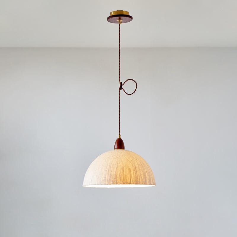 Locan Paper & Wood Pendant Lamp-Neutral Decor