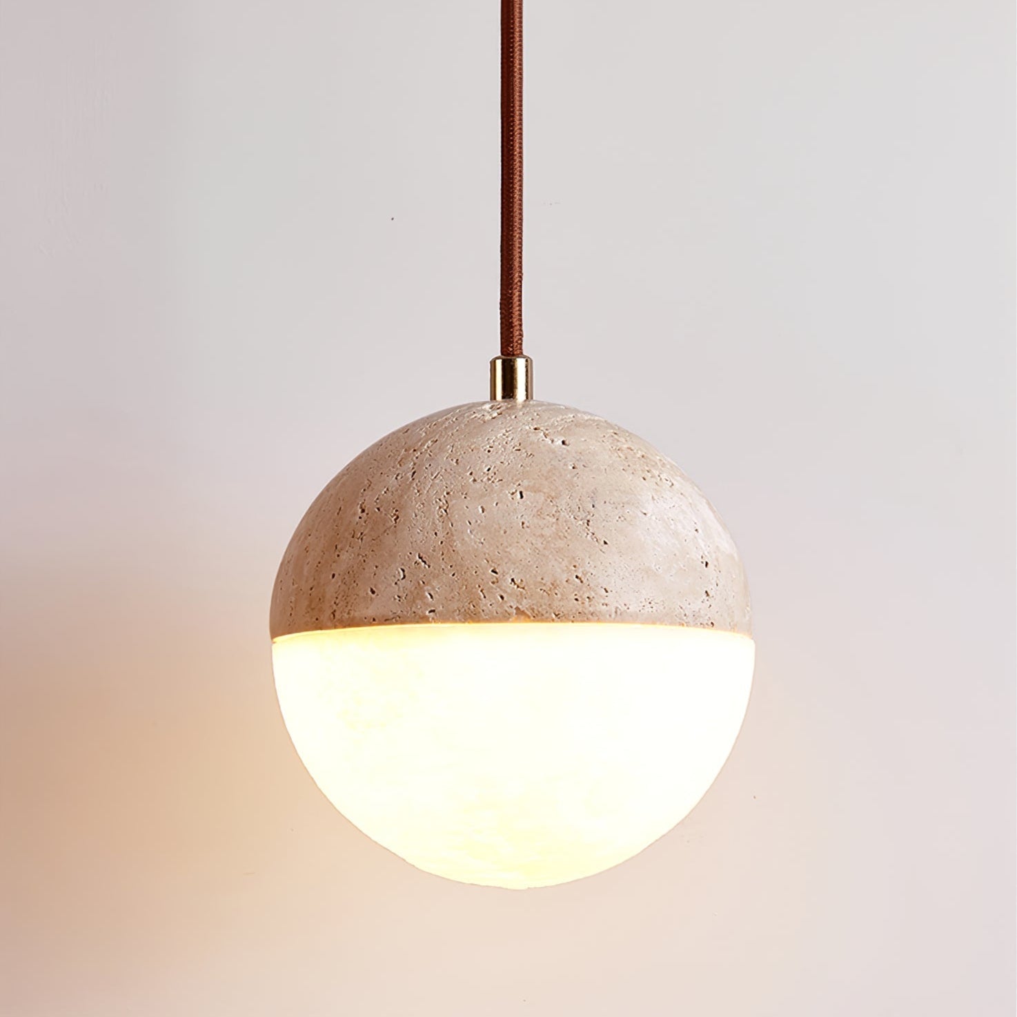 Vendrick Travertine Pendant Light-Neutral Decor