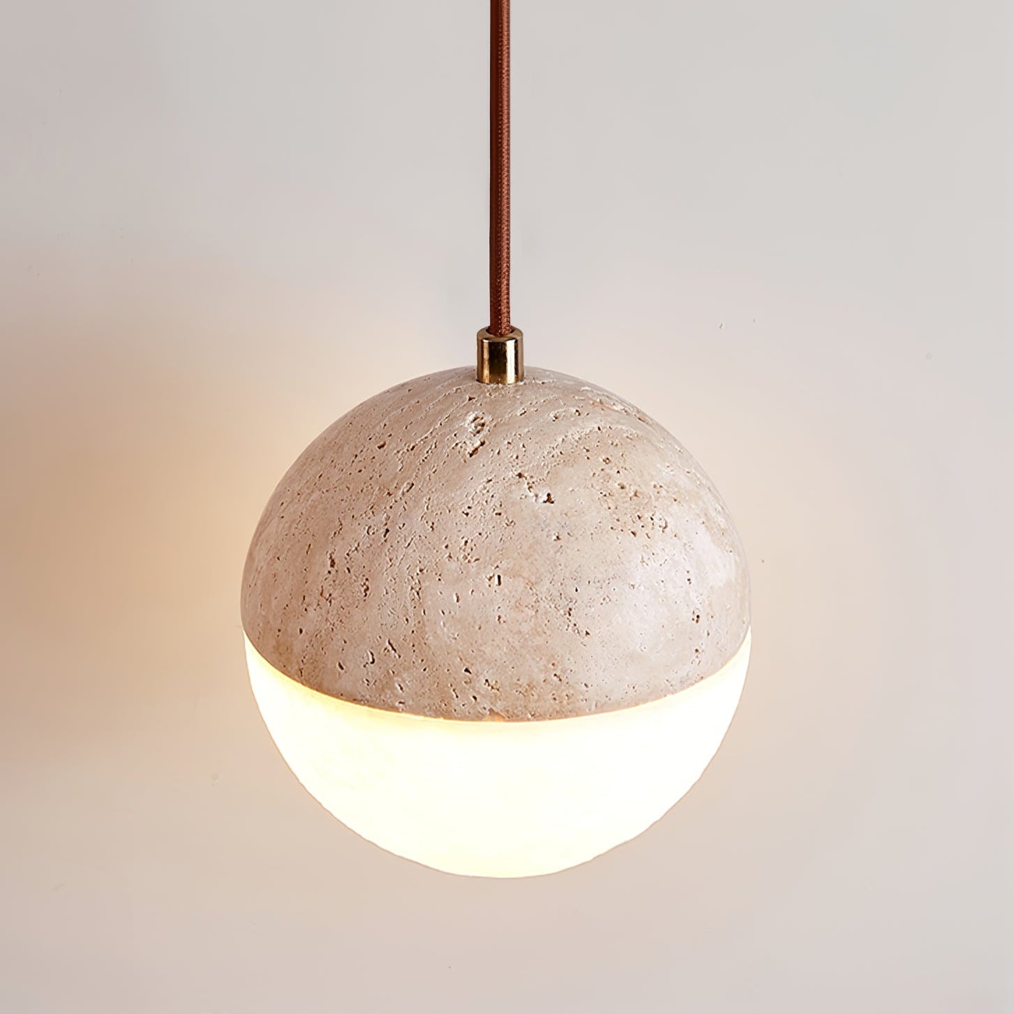Vendrick Travertine Pendant Light-Neutral Decor