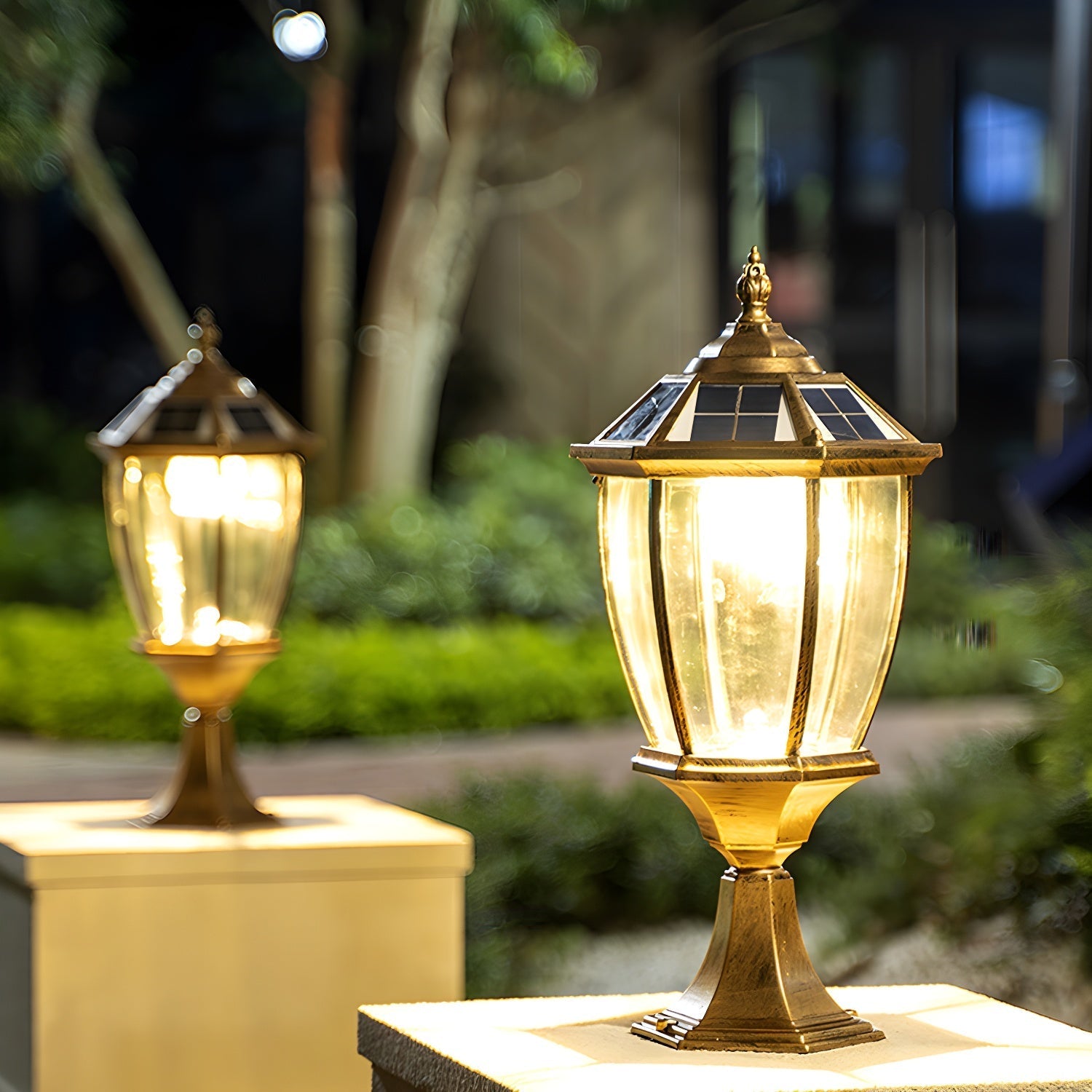 Cezoria Unique Solar Glass Lantern Outdoor Lamp-Neutral Decor