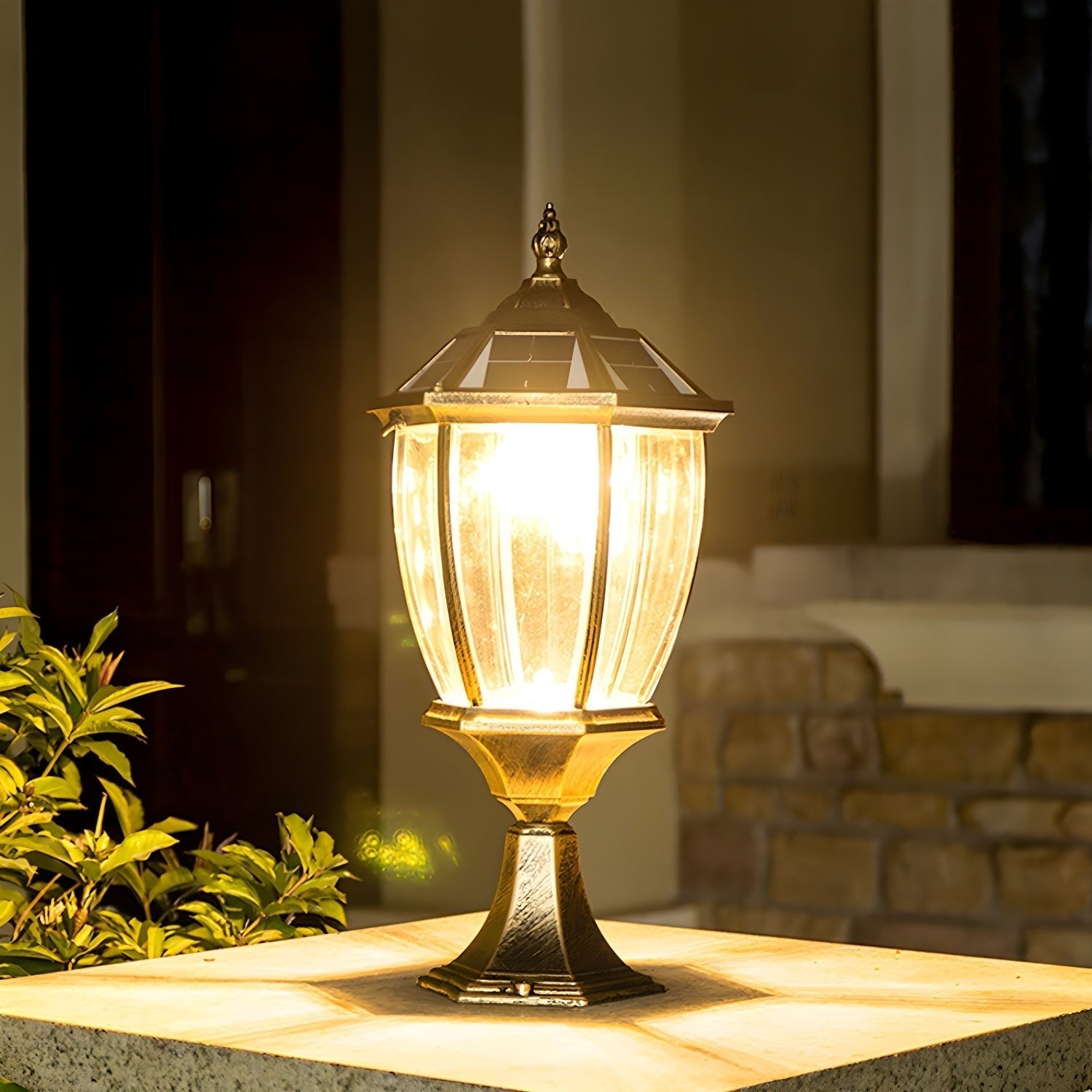 Cezoria Unique Solar Glass Lantern Outdoor Lamp-Neutral Decor