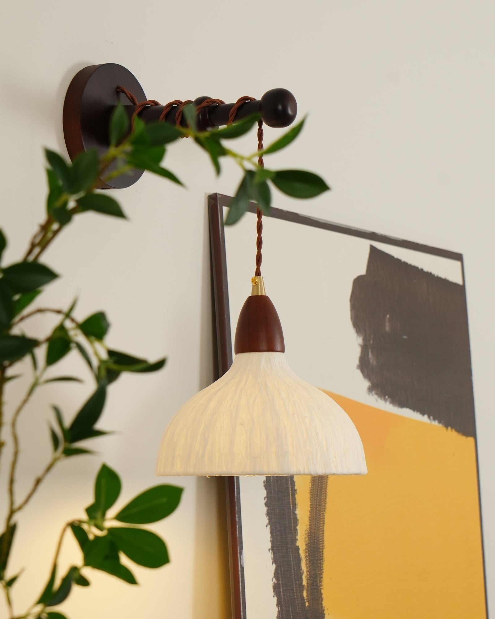 Vitheos Elegance Natural Walnut Wood Wall Lamp-Neutral Decor