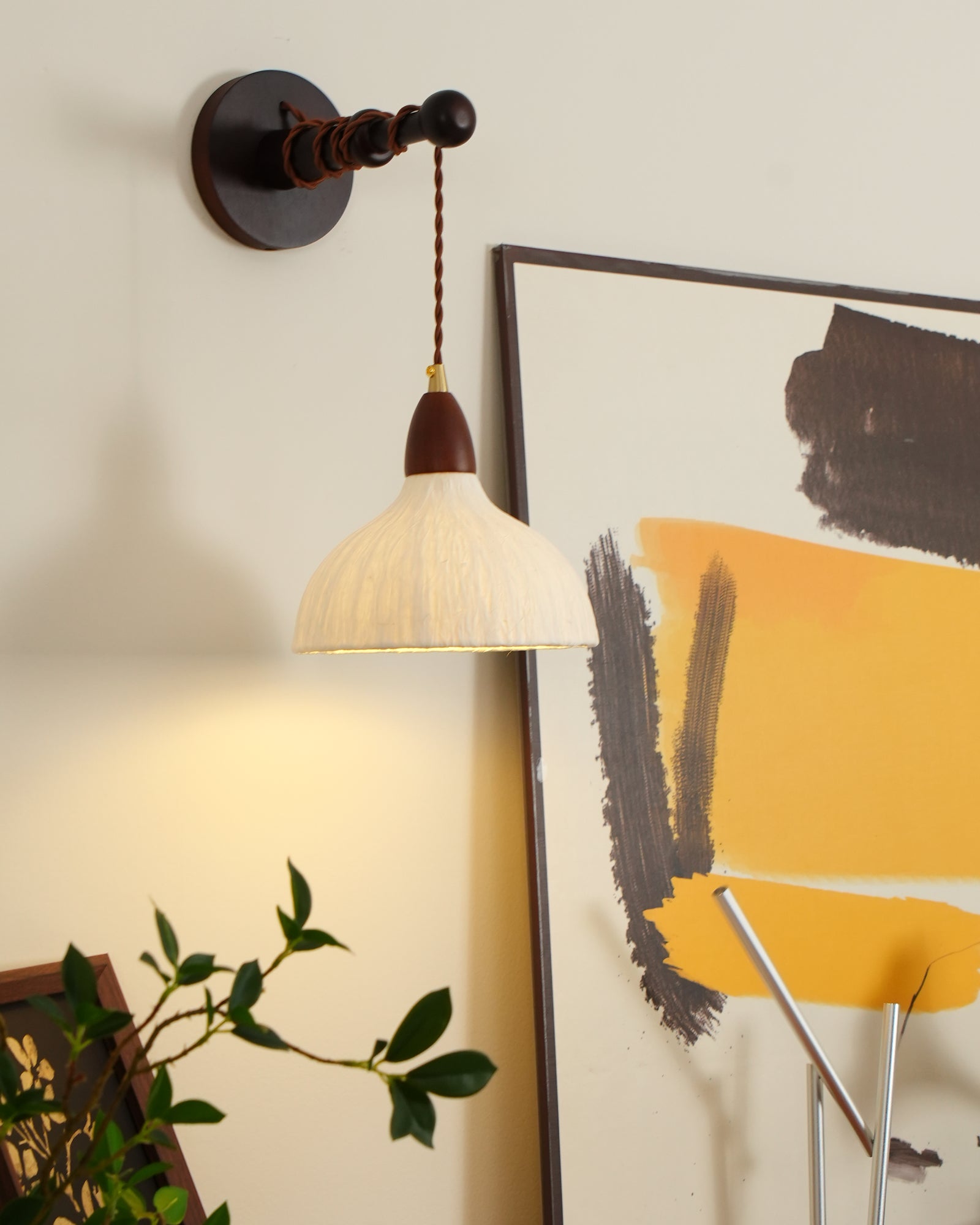 Vitheos Elegance Natural Walnut Wood Wall Lamp-Neutral Decor