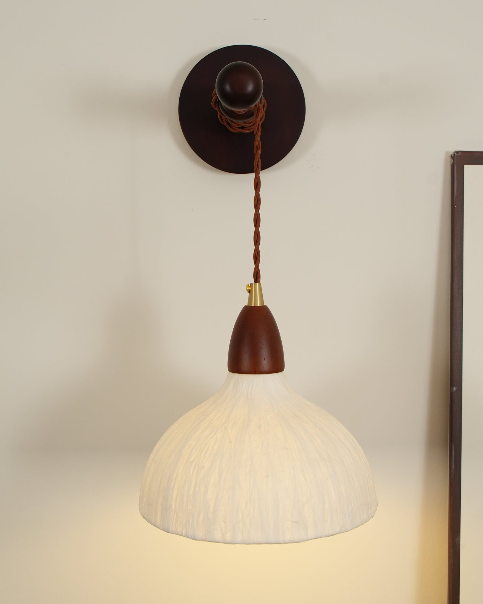 Vitheos Elegance Natural Walnut Wood Wall Lamp-Neutral Decor