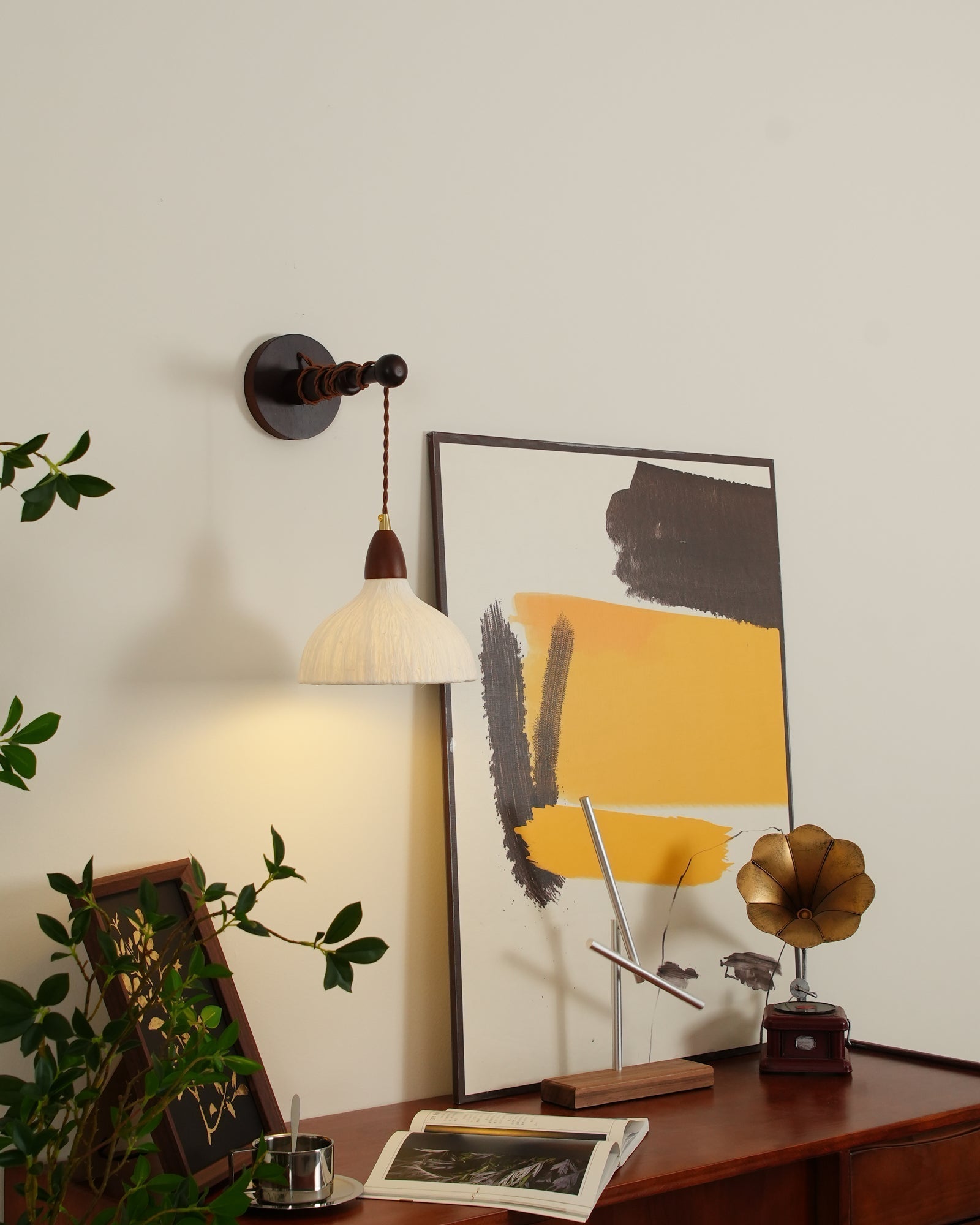 Vitheos Elegance Natural Walnut Wood Wall Lamp-Neutral Decor