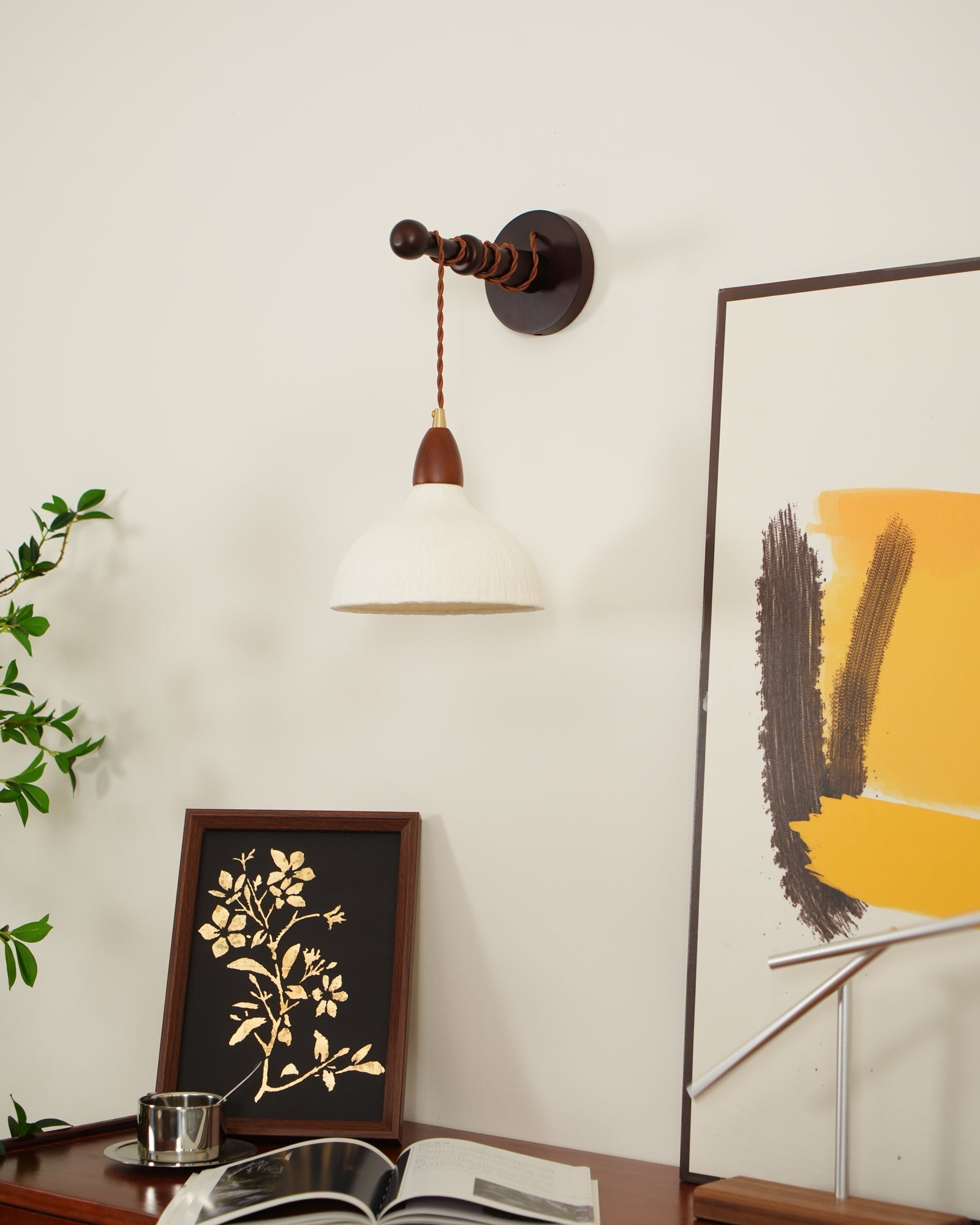 Vitheos Elegance Natural Walnut Wood Wall Lamp-Neutral Decor