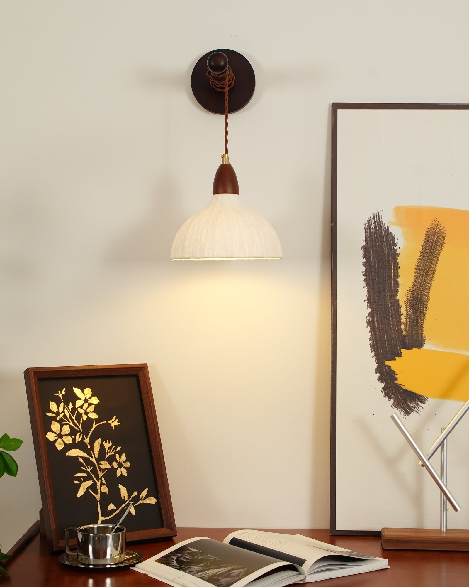 Vitheos Elegance Natural Walnut Wood Wall Lamp-Neutral Decor