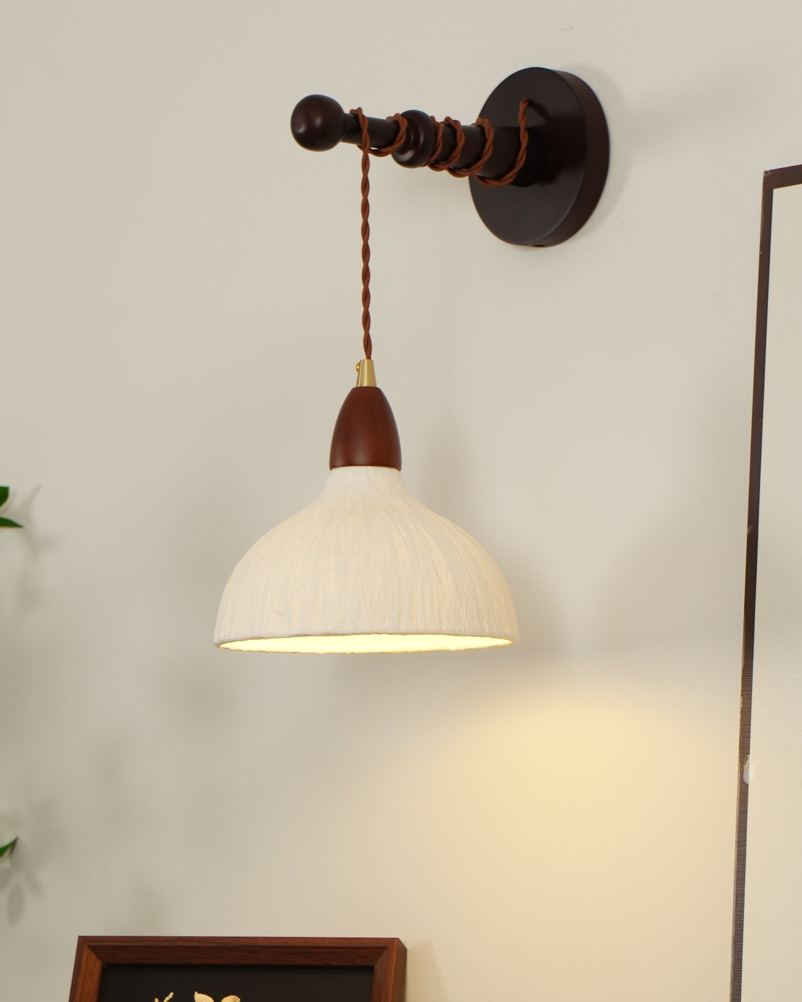 Vitheos Elegance Natural Walnut Wood Wall Lamp-Neutral Decor