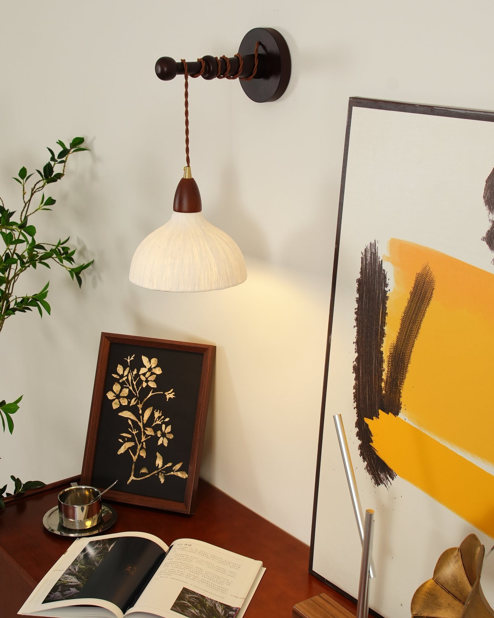 Vitheos Elegance Natural Walnut Wood Wall Lamp-Neutral Decor